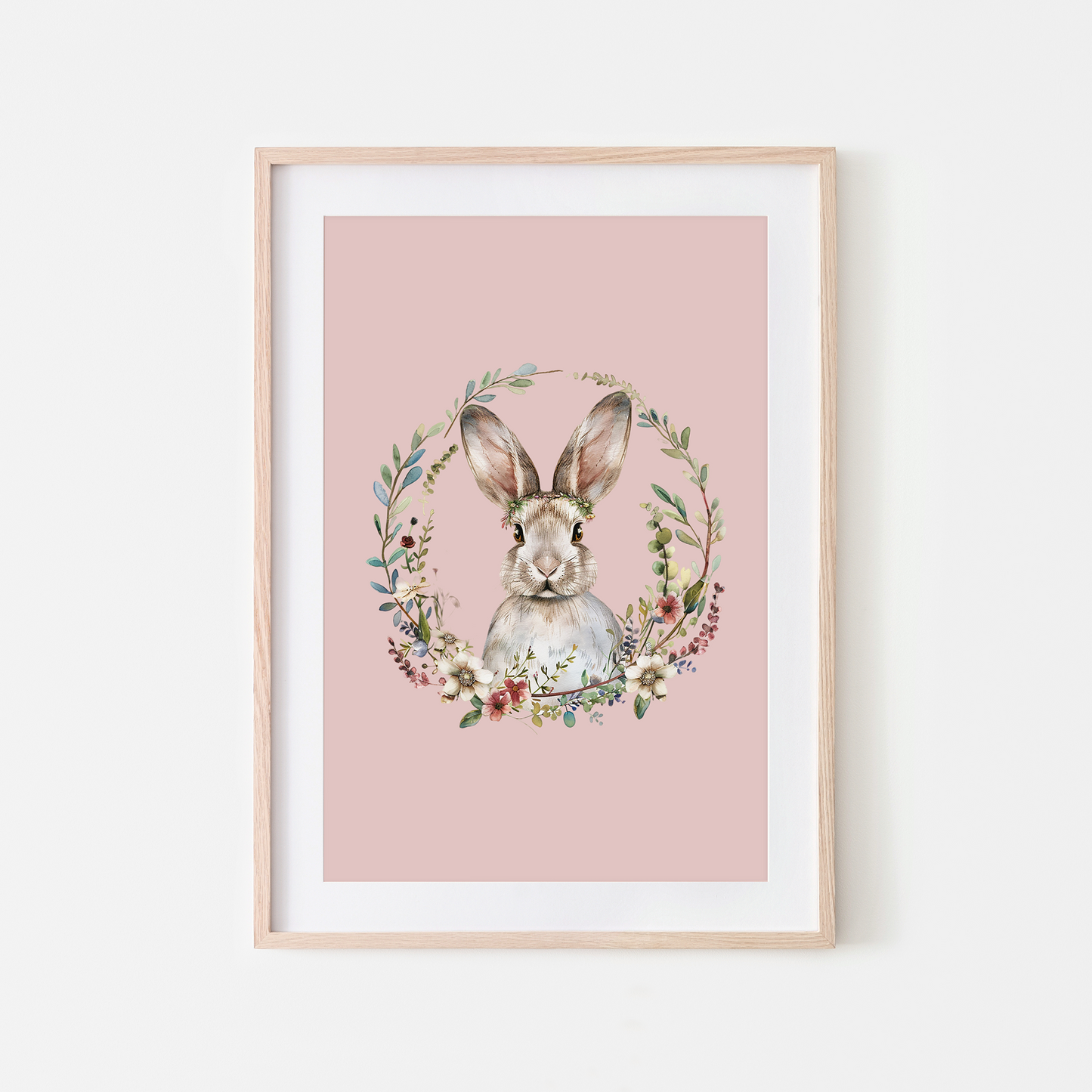Blossom-Watercolour-Bunny-Rabbit-Wall-Art-in-Blush-Pink