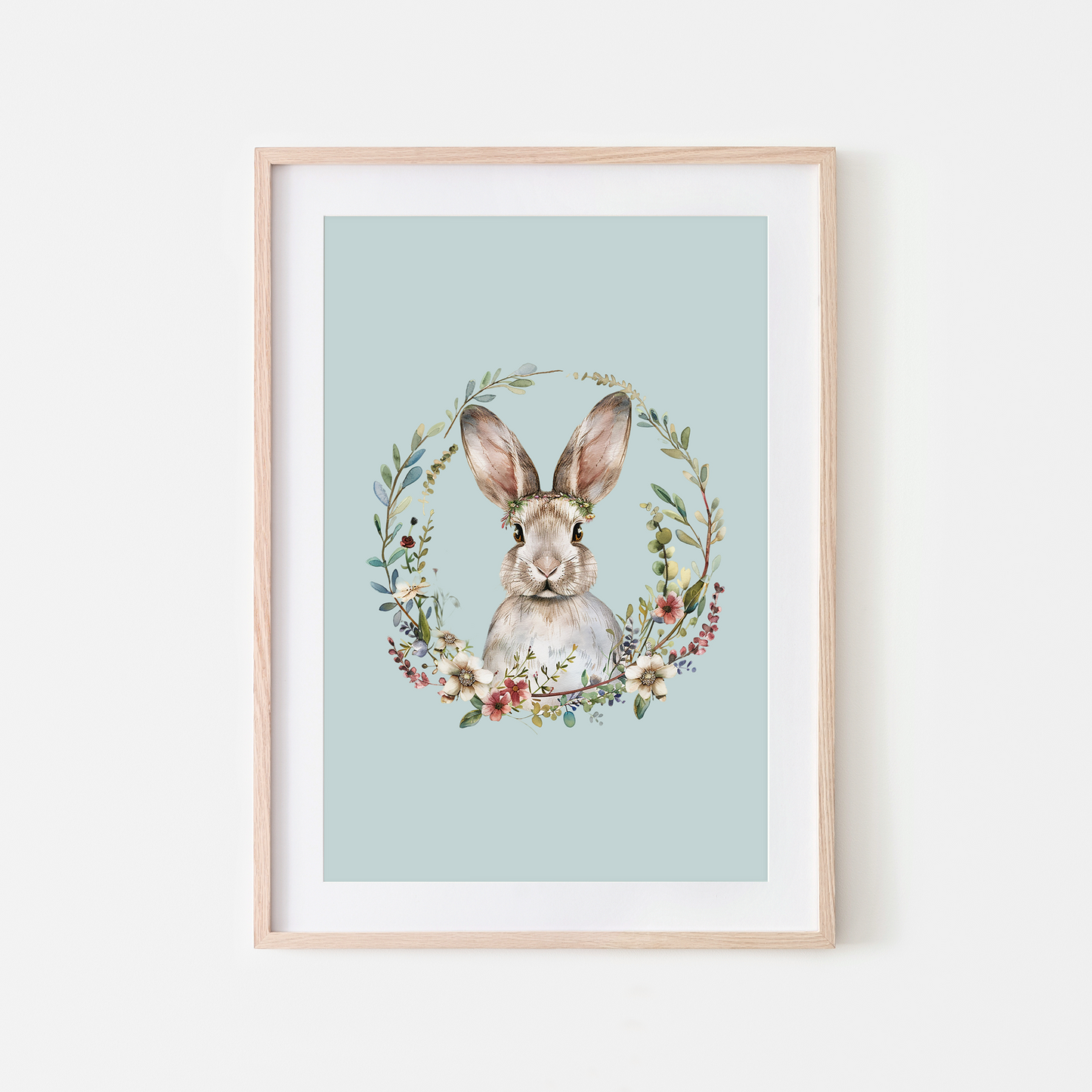 Blossom-Watercolour-Bunny-Rabbit-Wall-Art-in-Shell-Blue