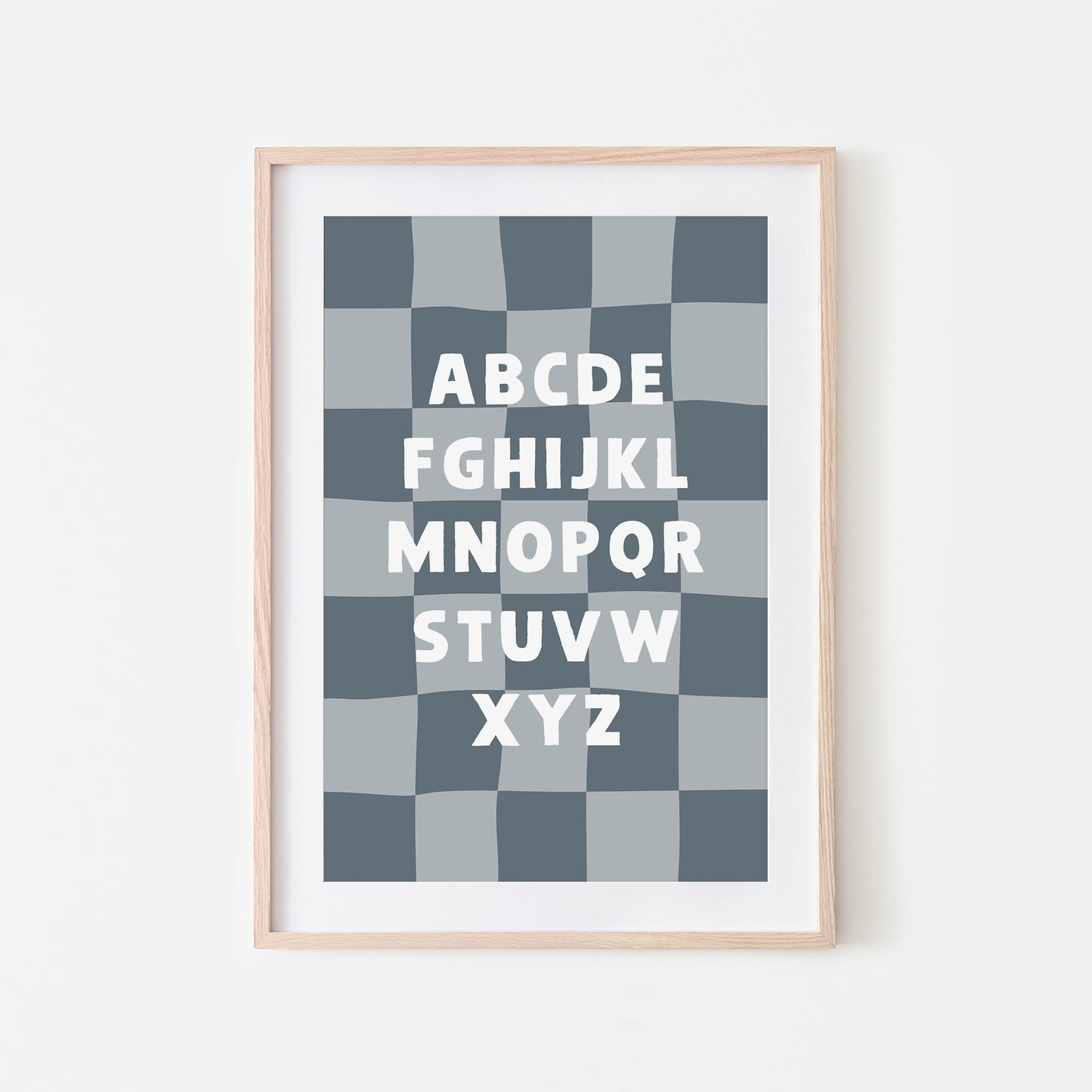 Checkered-ABC-Quirky-Alphabet-Poster-Print-Website-Main-Image-in-Sky-Blue