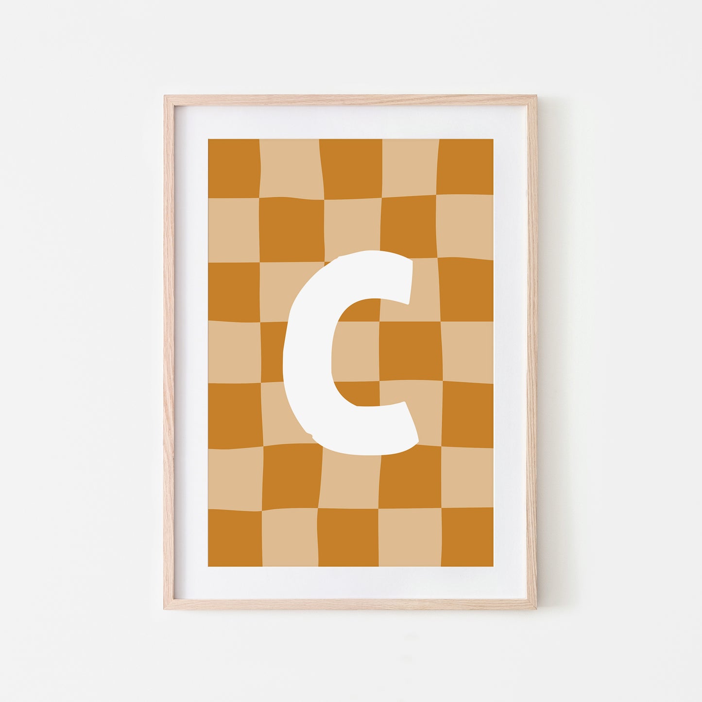 Checkered-Letters-Alphabet-Poster-Print-Letter-C-in-Mustard