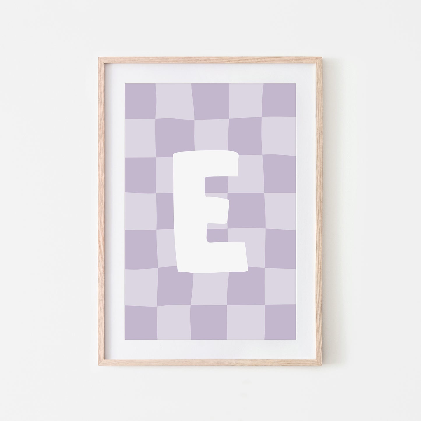 Checkered-Letters-Alphabet-Poster-Print-Letter-E-in-Lavender