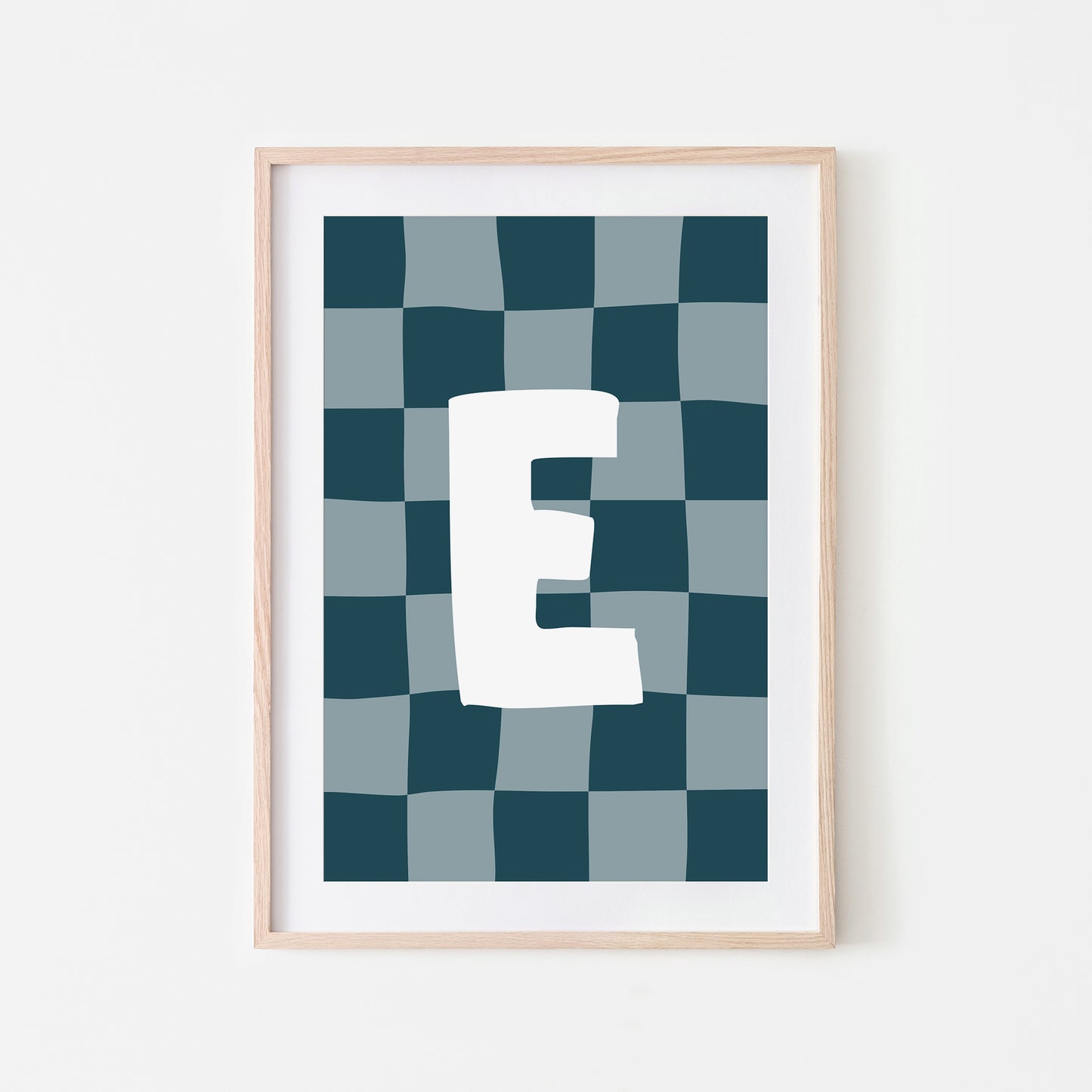 Checkered-Letters-Alphabet-Poster-Print-Letter-E-in-Navy