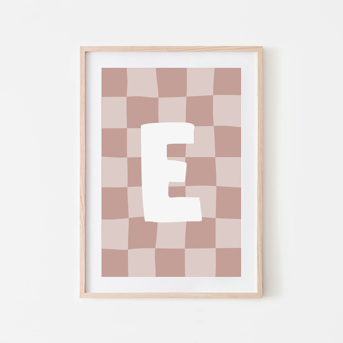Checkered-Letters-Alphabet-Poster-Print-Letter-E-in-Rose