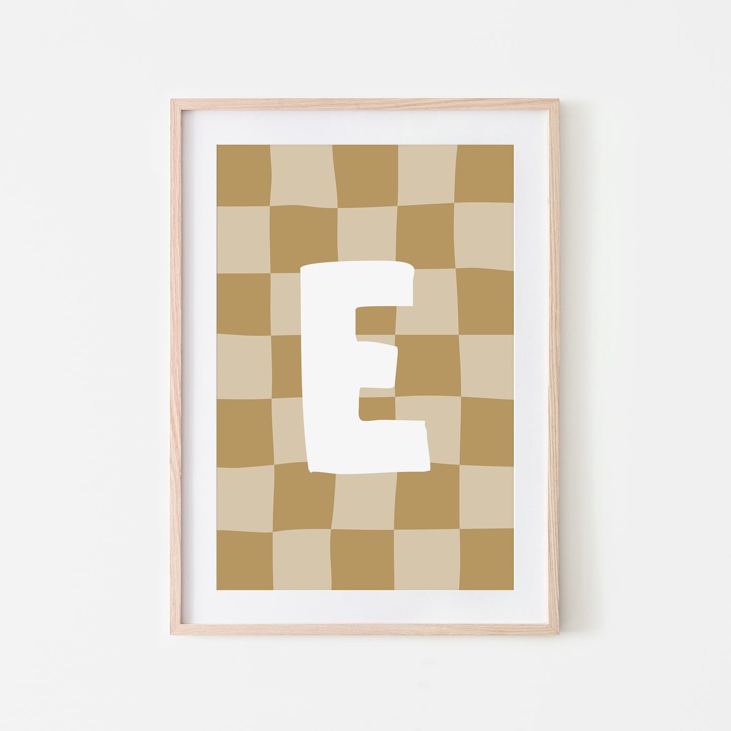 Checkered-Letters-Alphabet-Poster-Print-Letter-E-in-Wheat