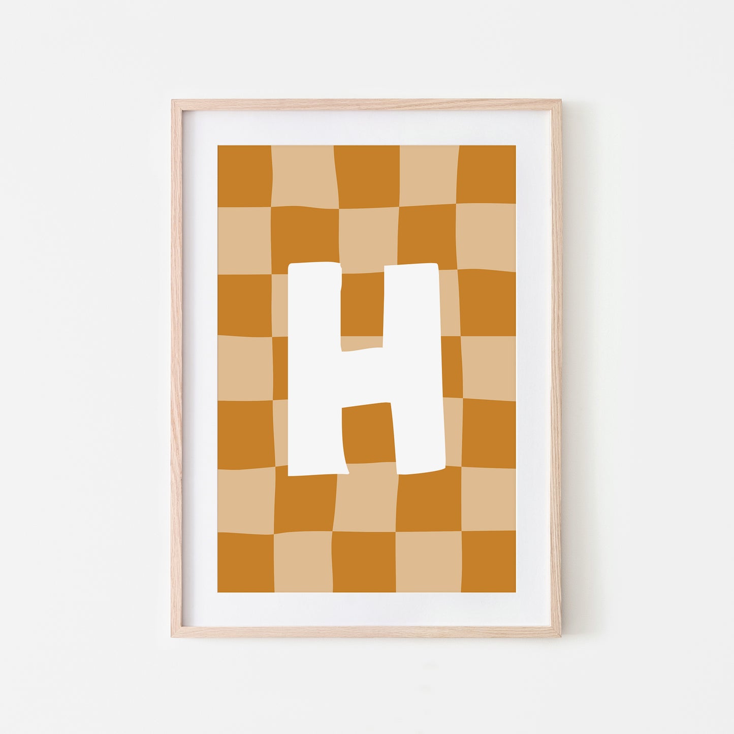 Checkered-Letters-Alphabet-Poster-Print-Letter-H-in-Mustard