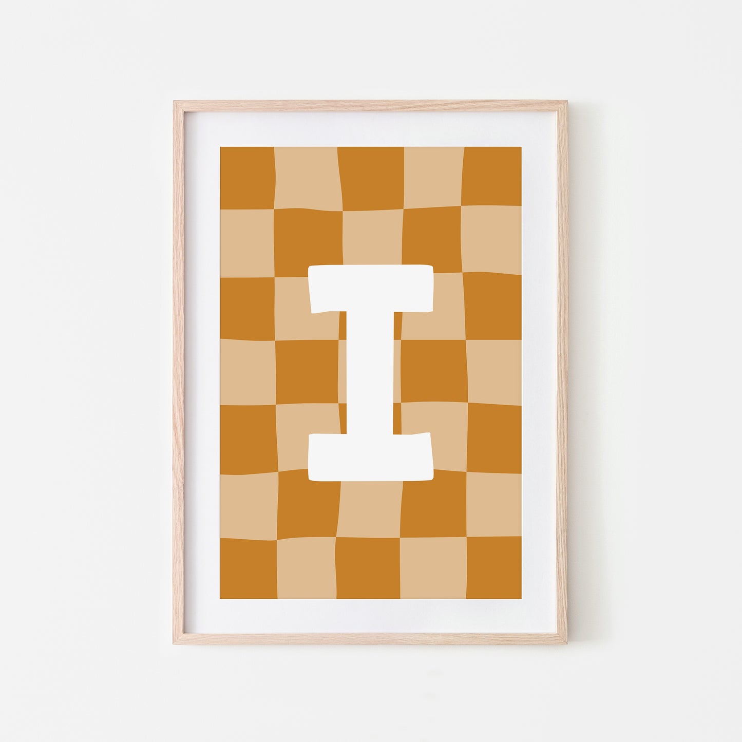 Checkered-Letters-Alphabet-Poster-Print-Letter-I-in-Mustard