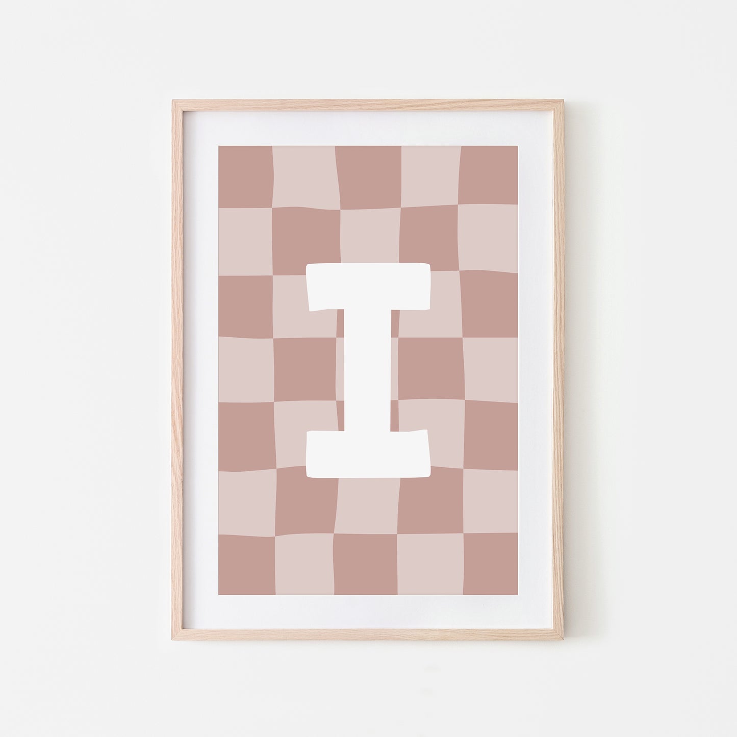 Checkered-Letters-Alphabet-Poster-Print-Letter-I-in-Rose