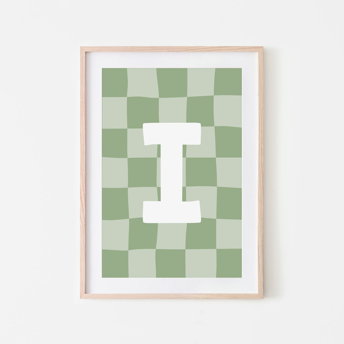 Checkered-Letters-Alphabet-Poster-Print-Letter-I-in-Sage