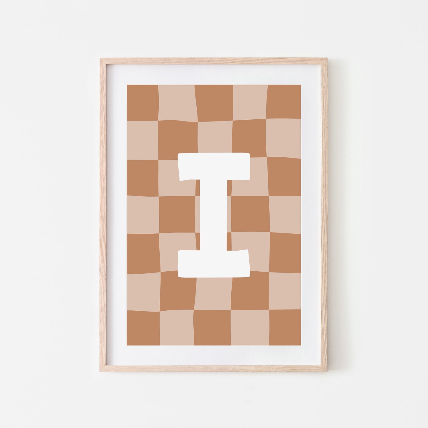 Checkered-Letters-Alphabet-Poster-Print-Letter-I-in-Tan