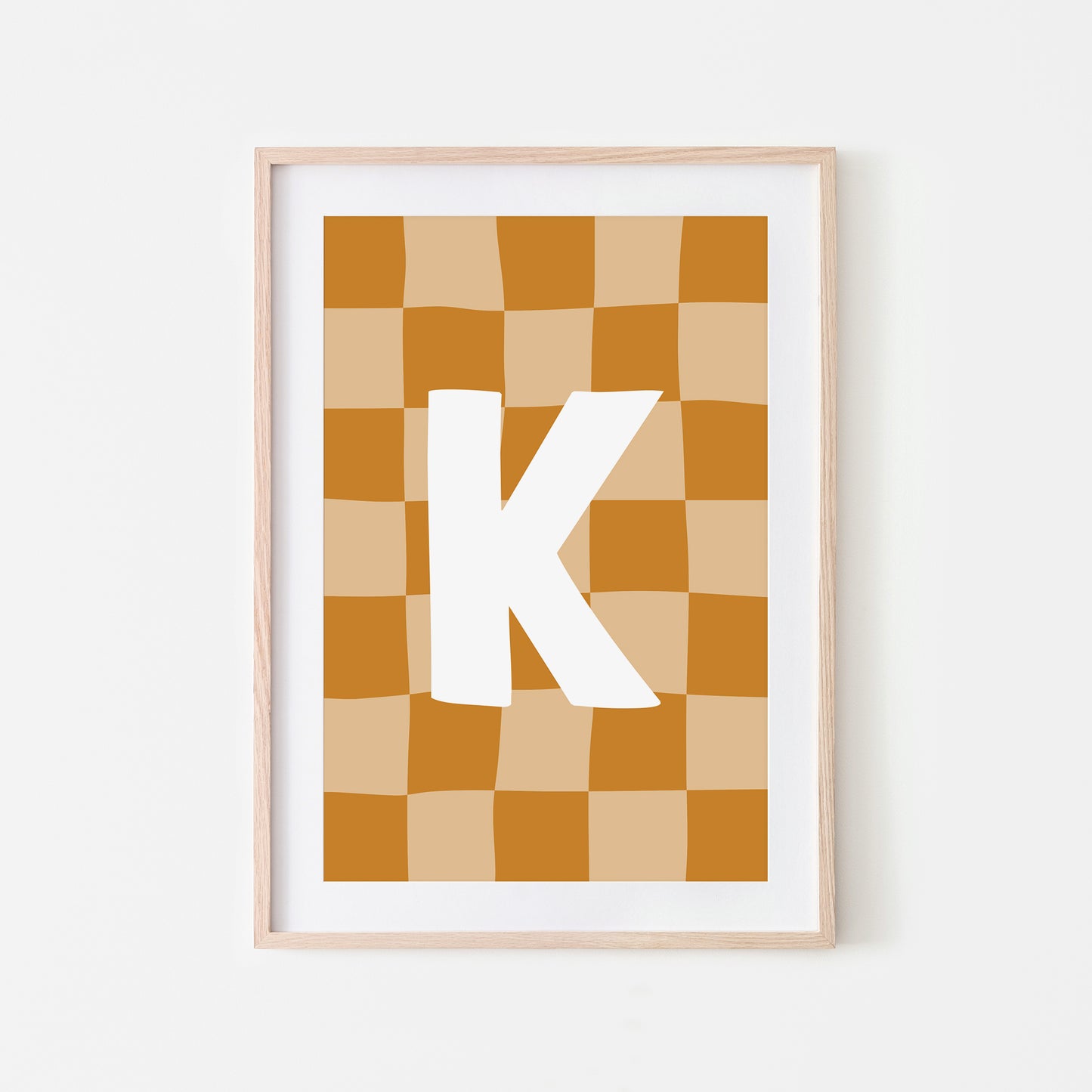 Checkered-Letters-Alphabet-Poster-Print-Letter-K-in-Mustard