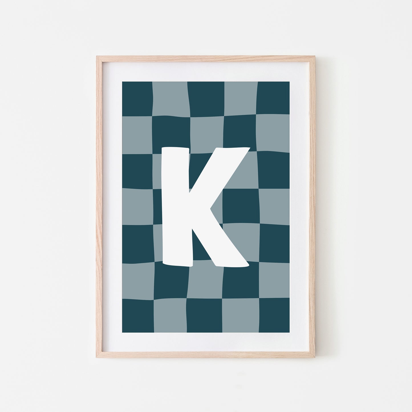 Checkered-Letters-Alphabet-Poster-Print-Letter-K-in-Navy