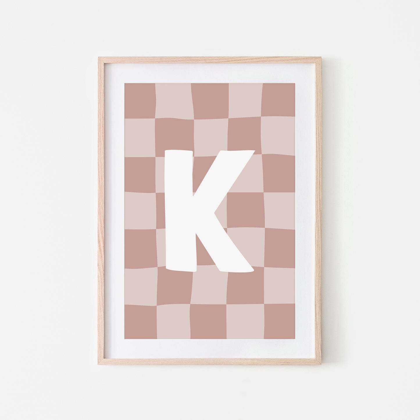 Checkered-Letters-Alphabet-Poster-Print-Letter-K-in-Rose
