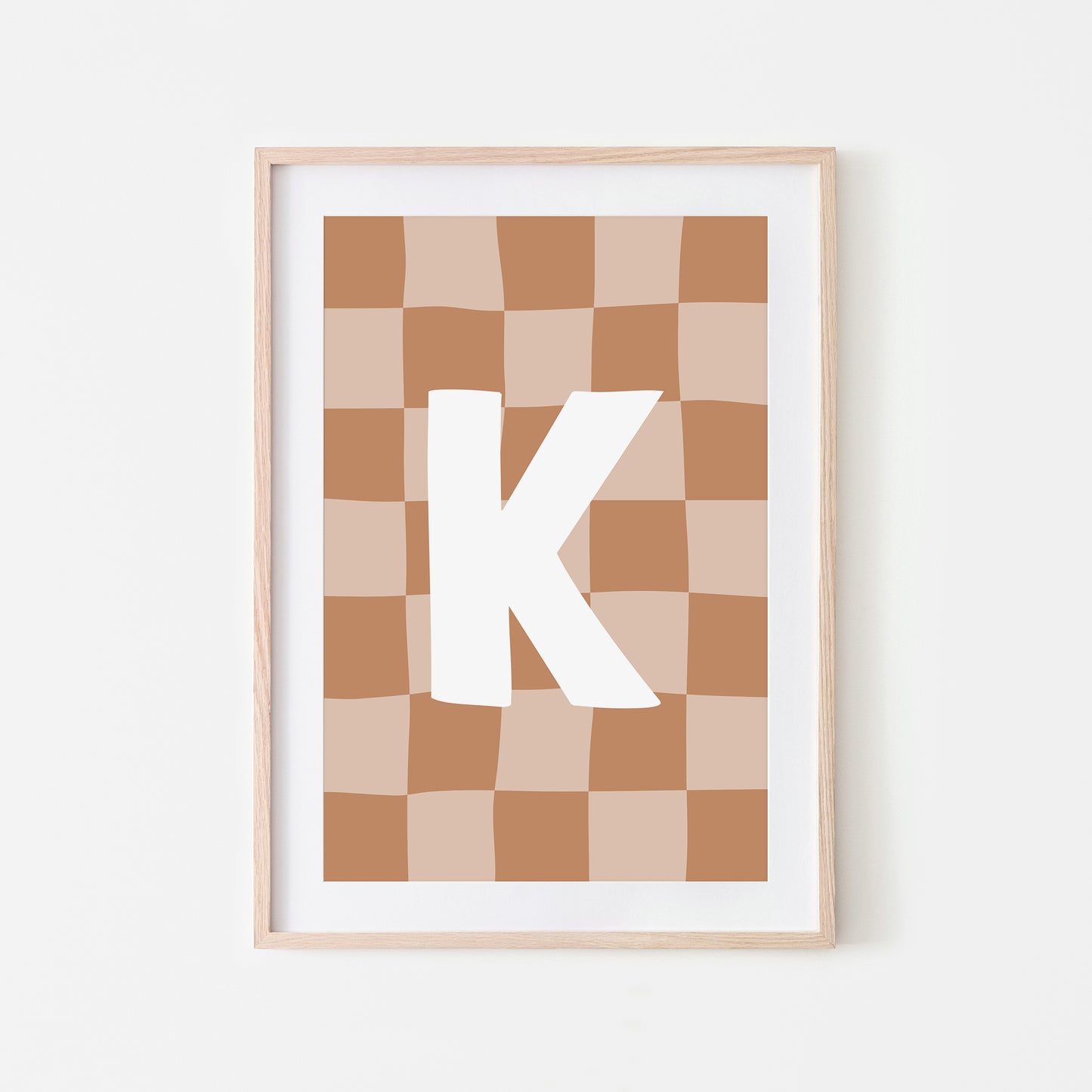 Checkered-Letters-Alphabet-Poster-Print-Letter-K-in-Tan