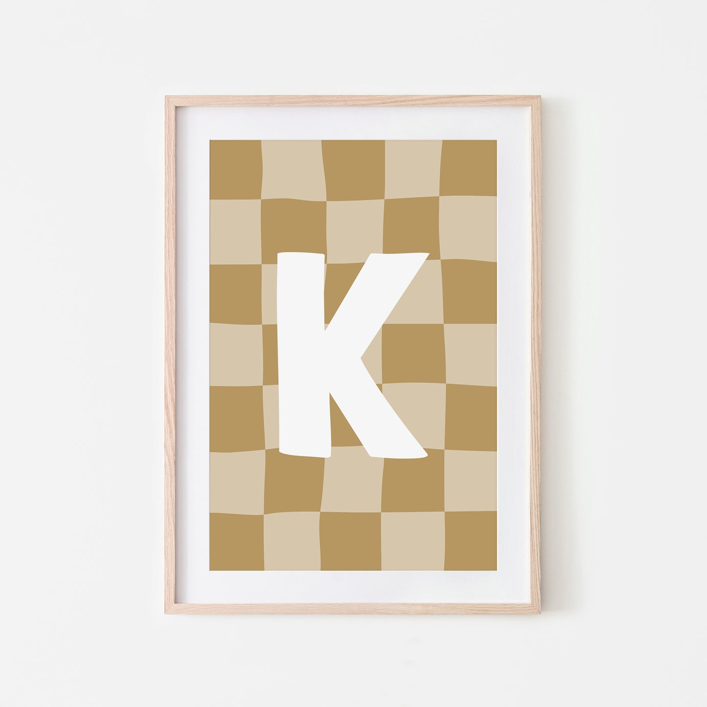 Checkered-Letters-Alphabet-Poster-Print-Letter-K-in-Wheat