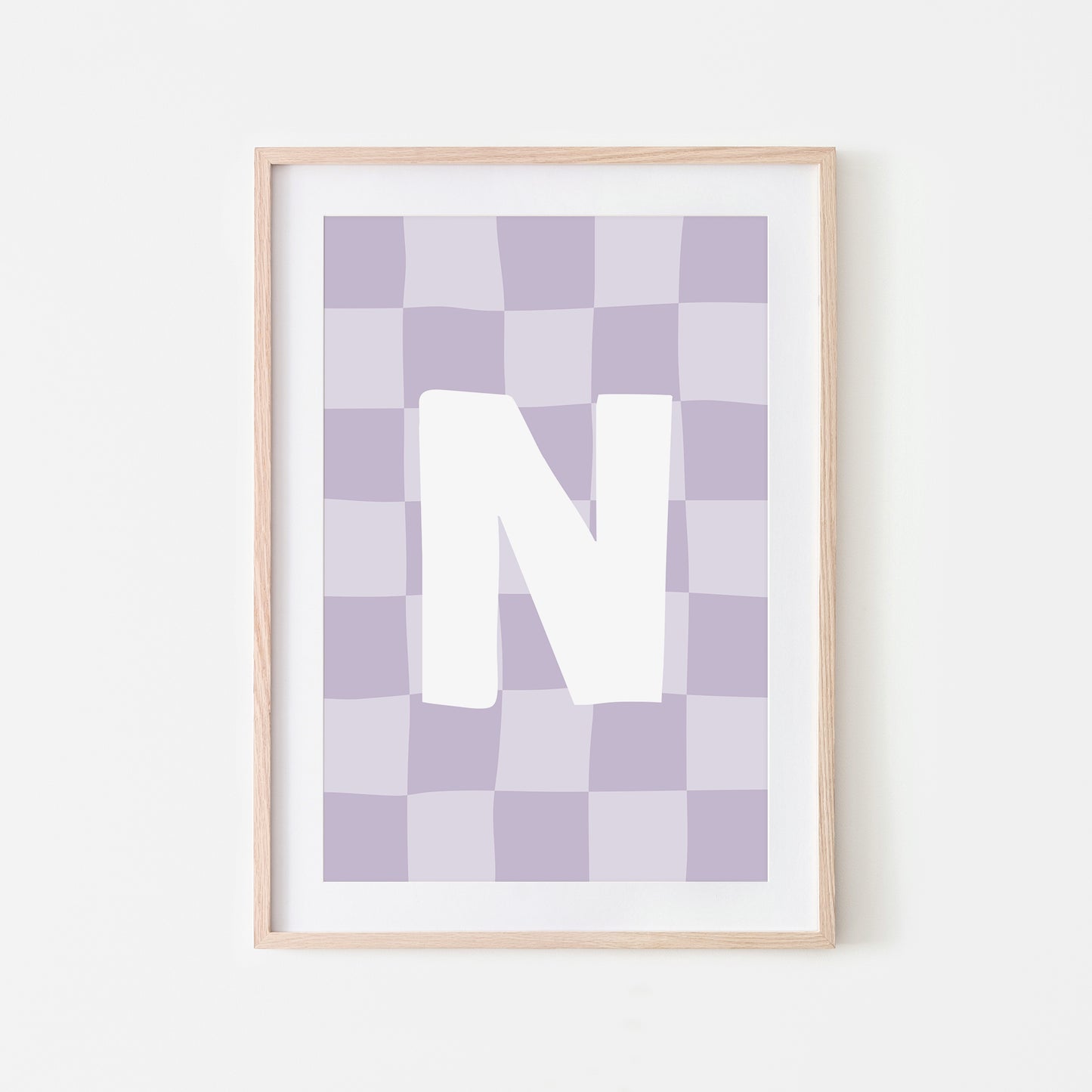 Checkered-Letters-Alphabet-Poster-Print-Letter-N-in-Lavender
