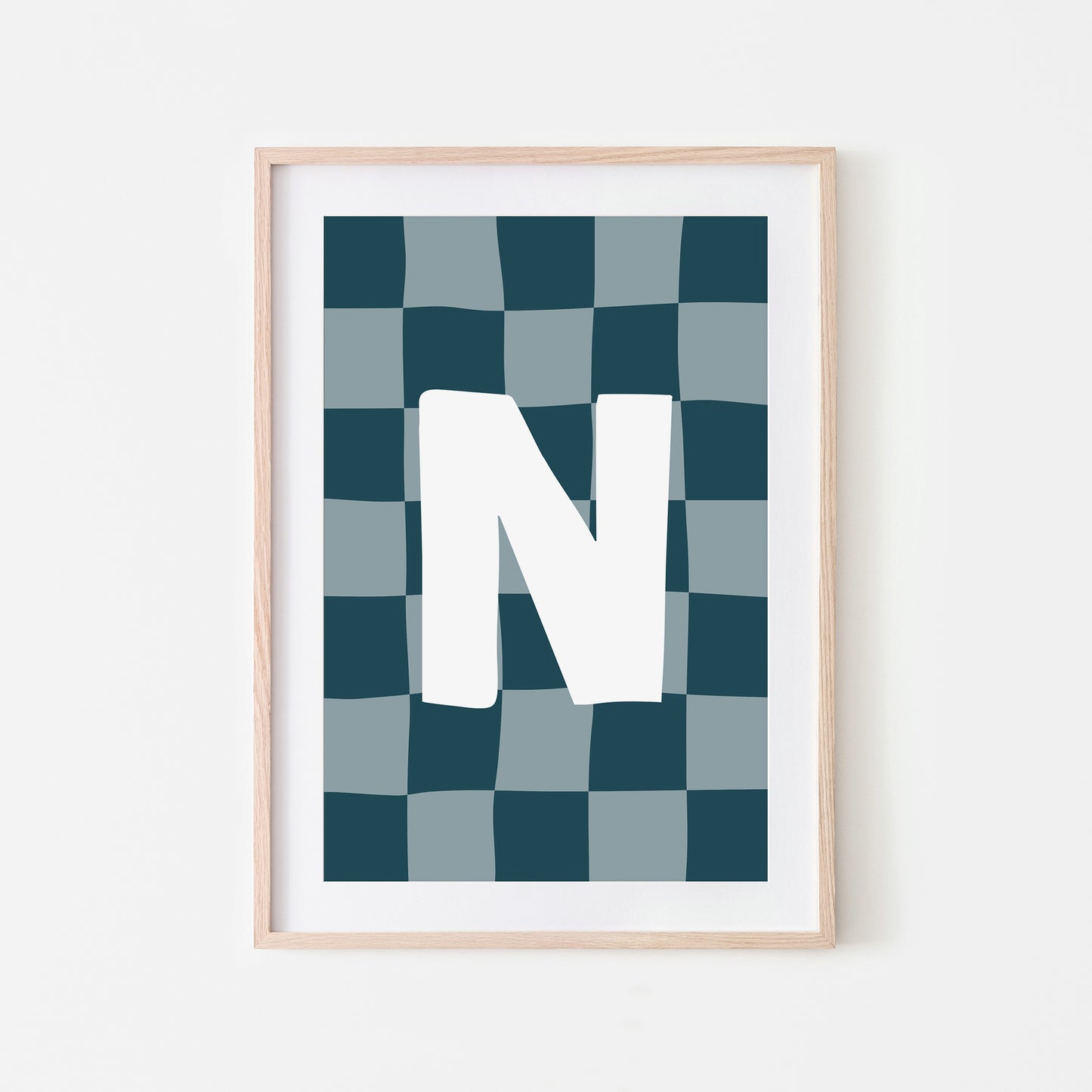 Checkered-Letters-Alphabet-Poster-Print-Letter-N-in-Navy