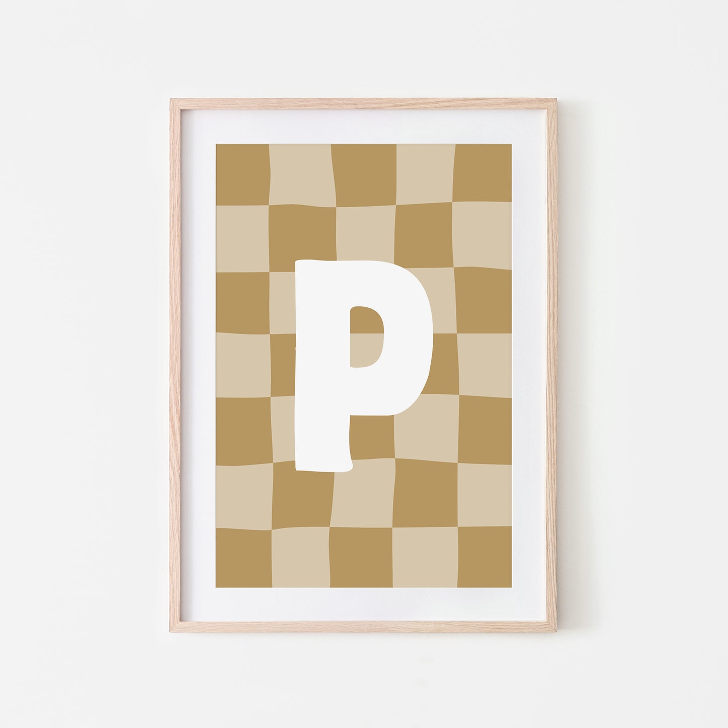 Checkered-Letters-Alphabet-Poster-Print-Letter-P-in-Wheat