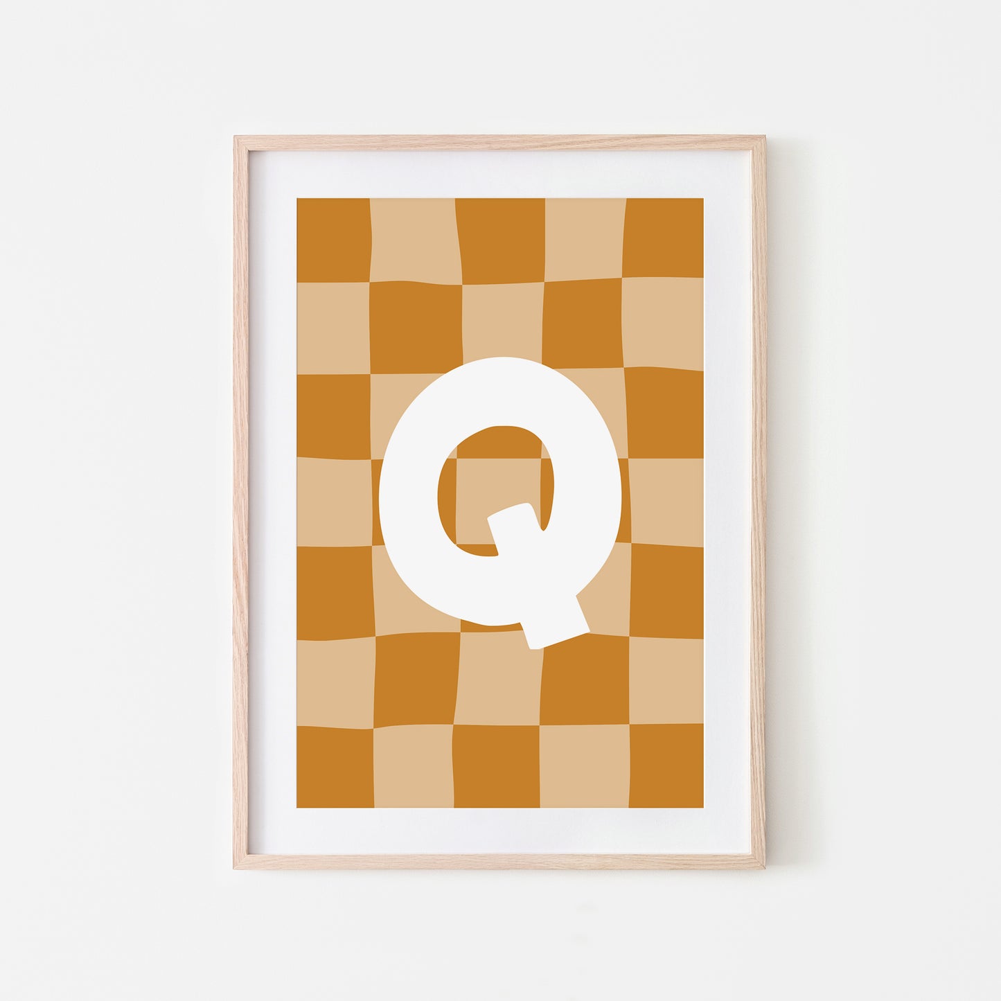 Checkered-Letters-Alphabet-Poster-Print-Letter-Q-in-Mustard