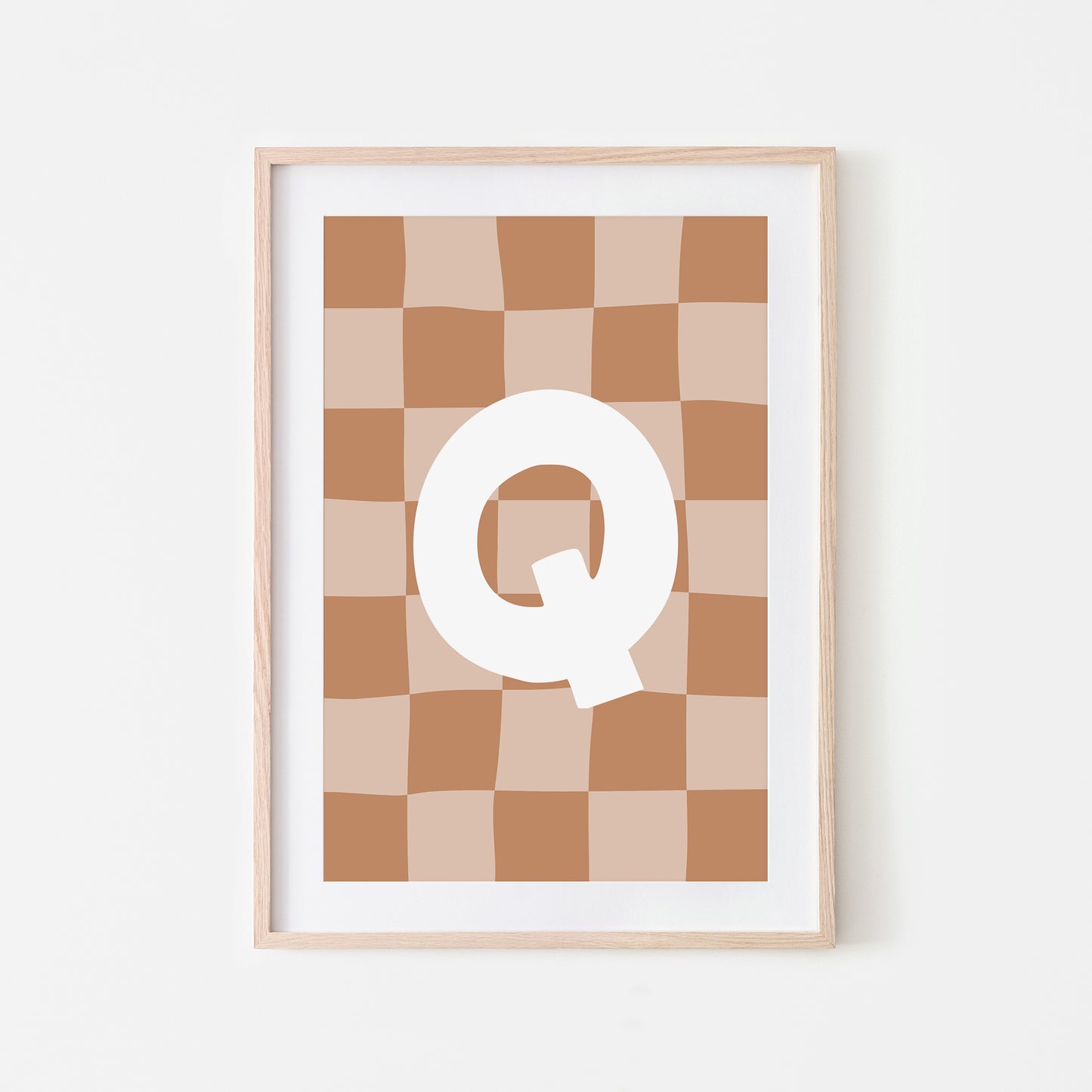 Checkered-Letters-Alphabet-Poster-Print-Letter-Q-in-Tan