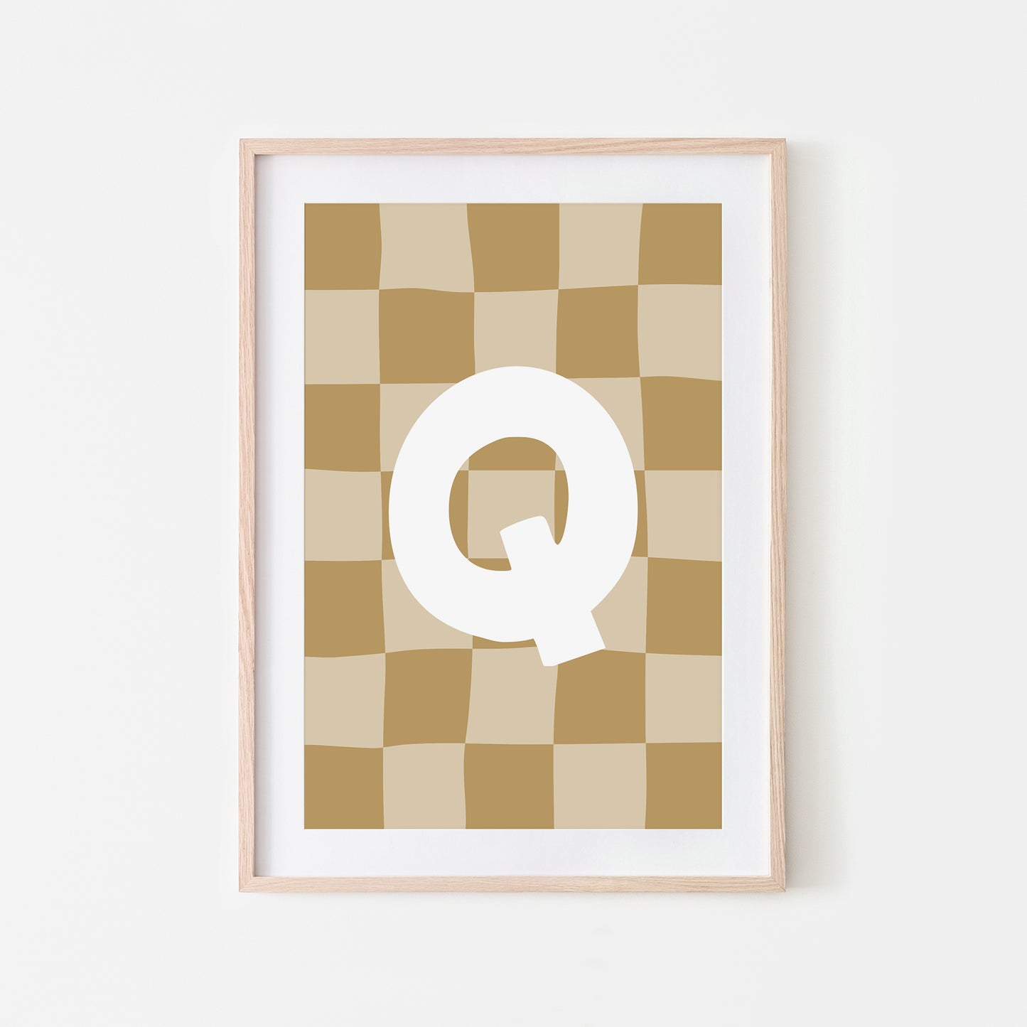 Checkered-Letters-Alphabet-Poster-Print-Letter-Q-in-Wheat