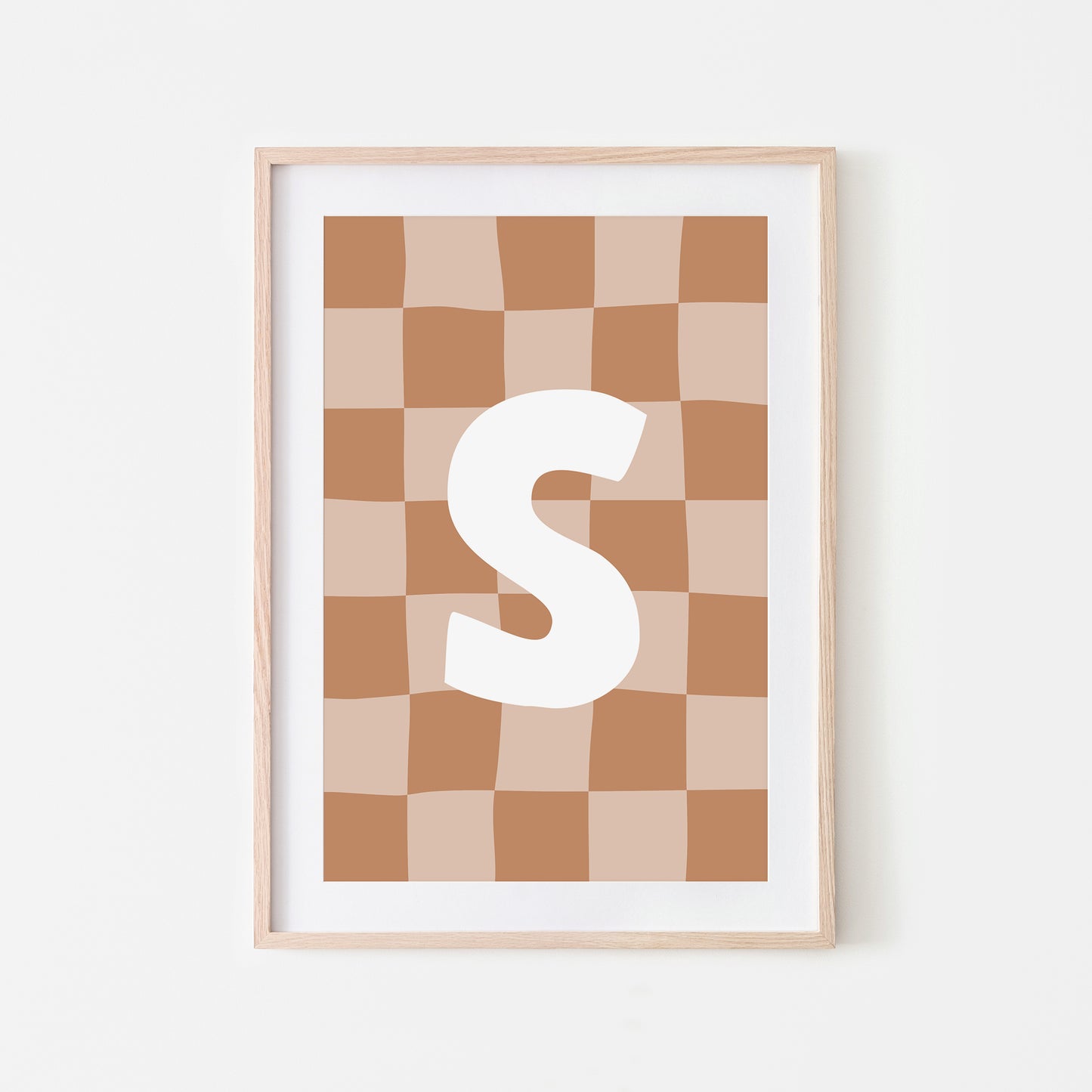 Checkered-Letters-Alphabet-Poster-Print-Letter-S-in-Tan