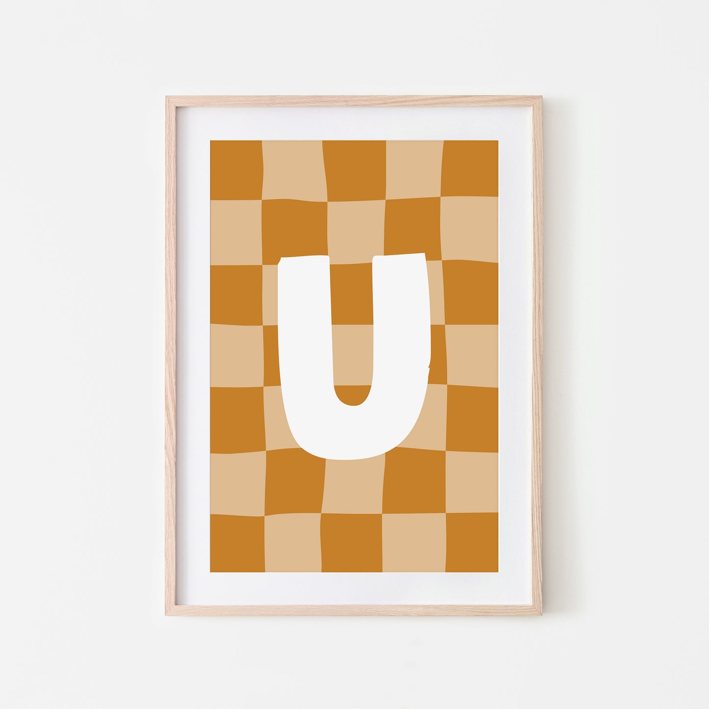 Checkered-Letters-Alphabet-Poster-Print-Letter-U-in-Mustard