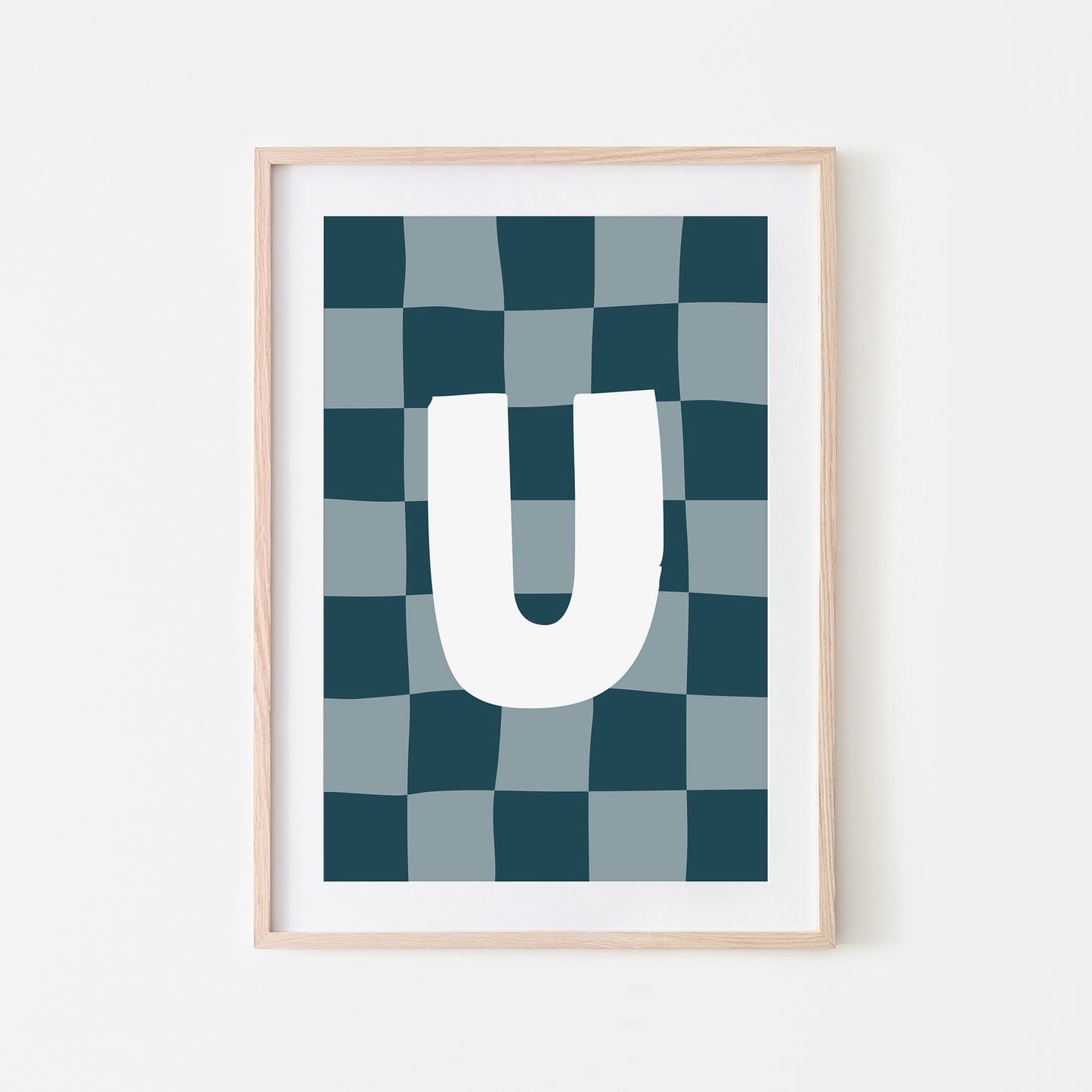 Checkered-Letters-Alphabet-Poster-Print-Letter-U-in-Navy