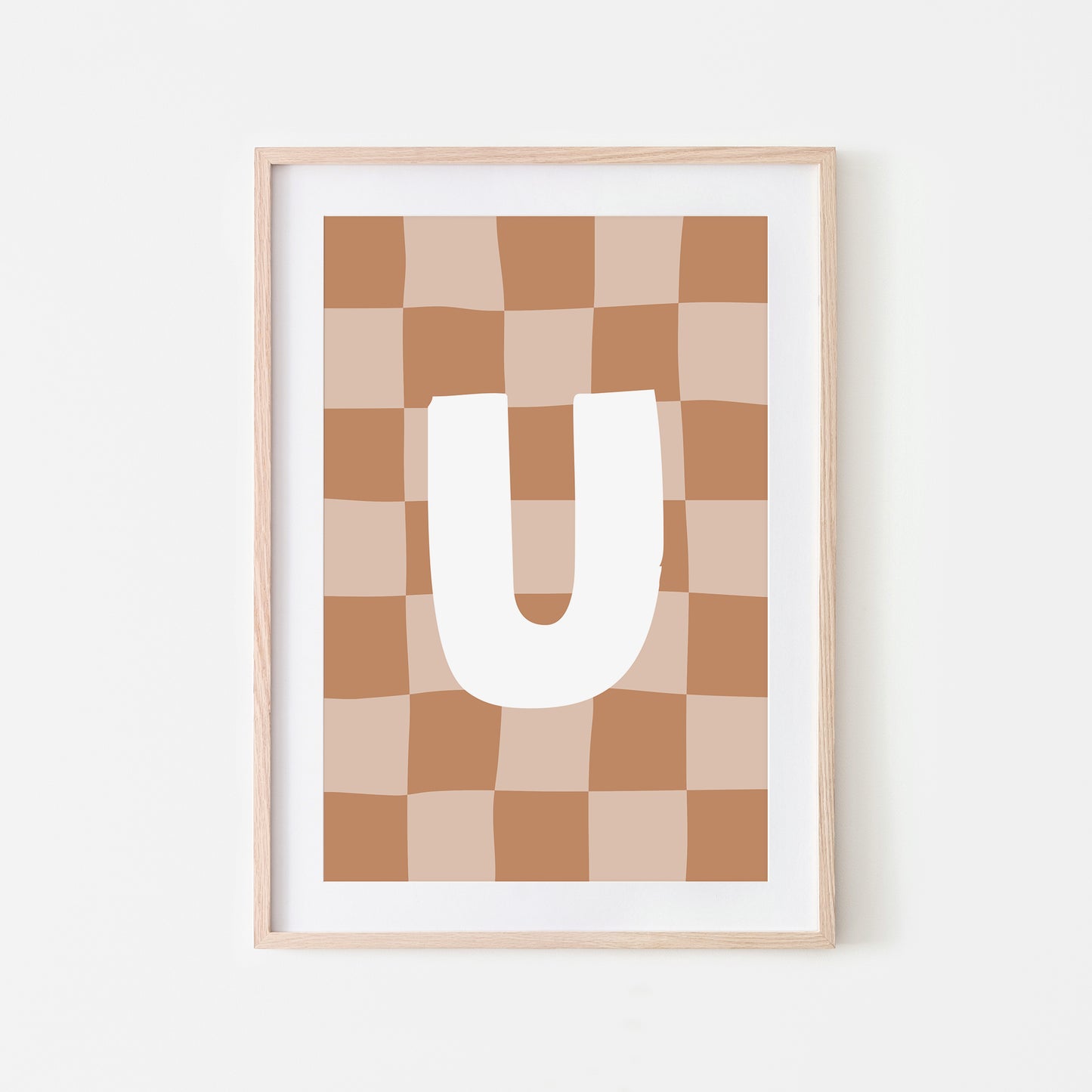 Checkered-Letters-Alphabet-Poster-Print-Letter-U-in-Tan