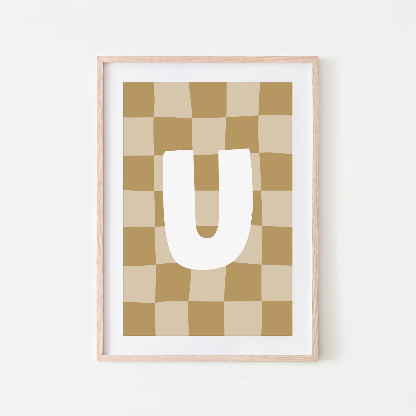 Checkered-Letters-Alphabet-Poster-Print-Letter-U-in-Wheat