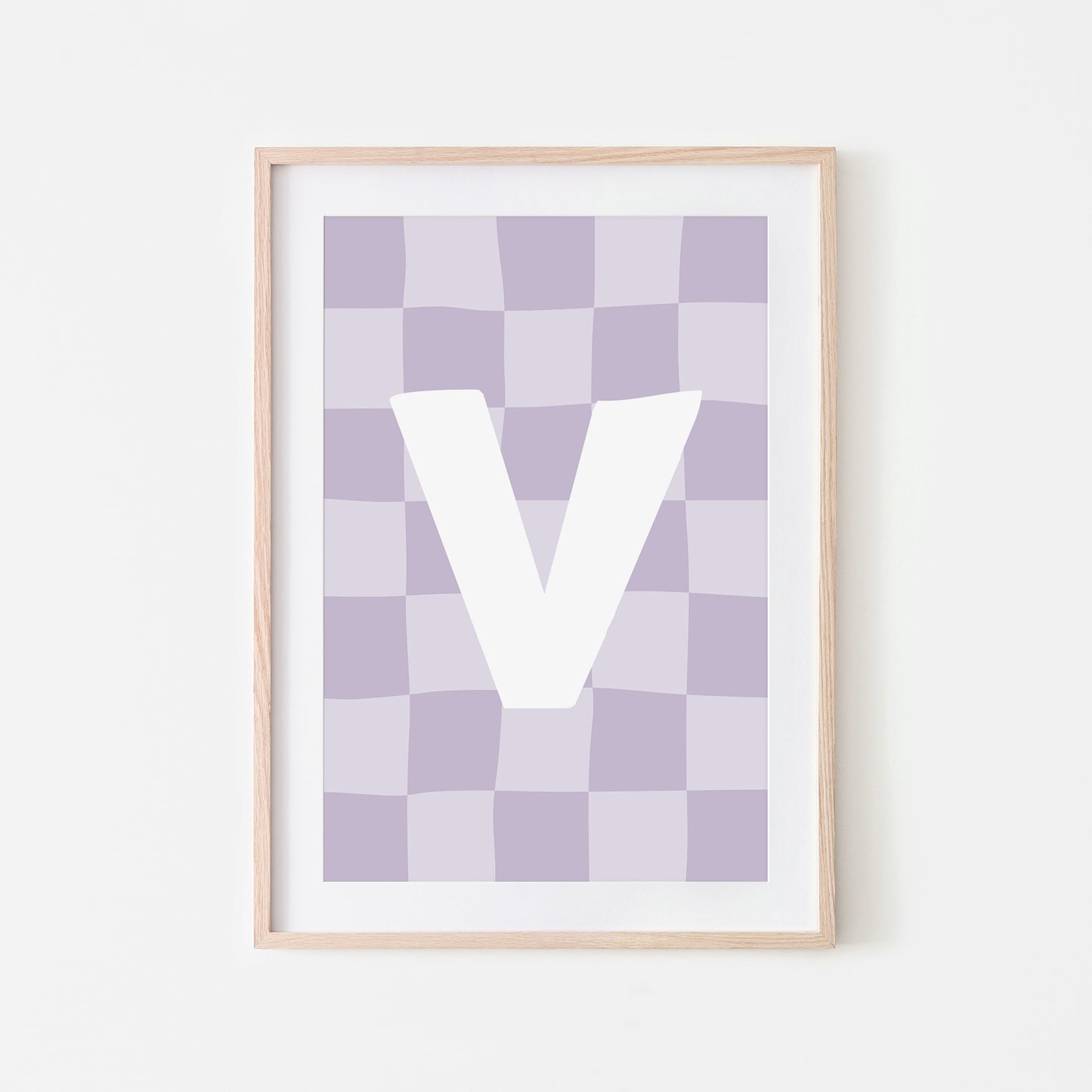 Checkered-Letters-Alphabet-Poster-Print-Letter-V-in-Lavender