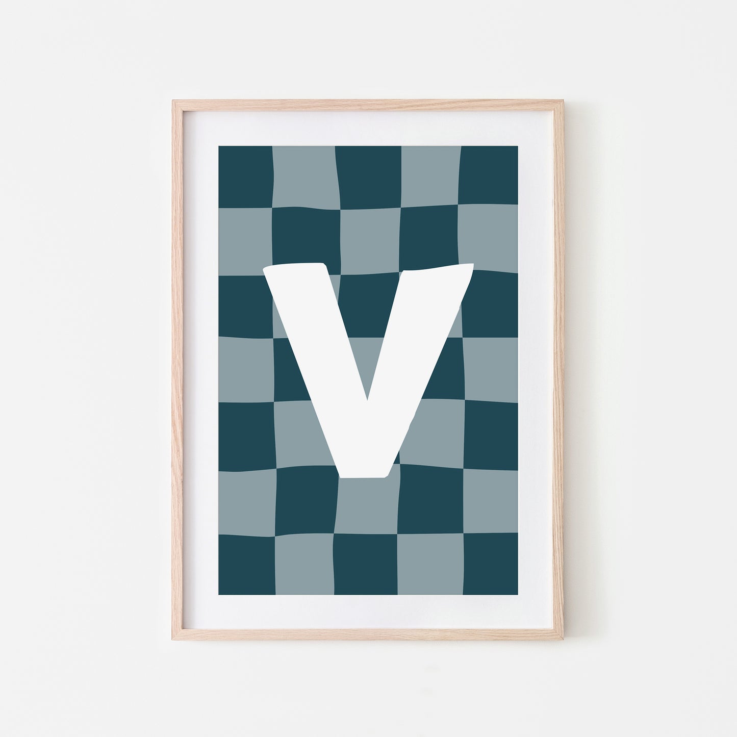 Checkered-Letters-Alphabet-Poster-Print-Letter-V-in-Navy