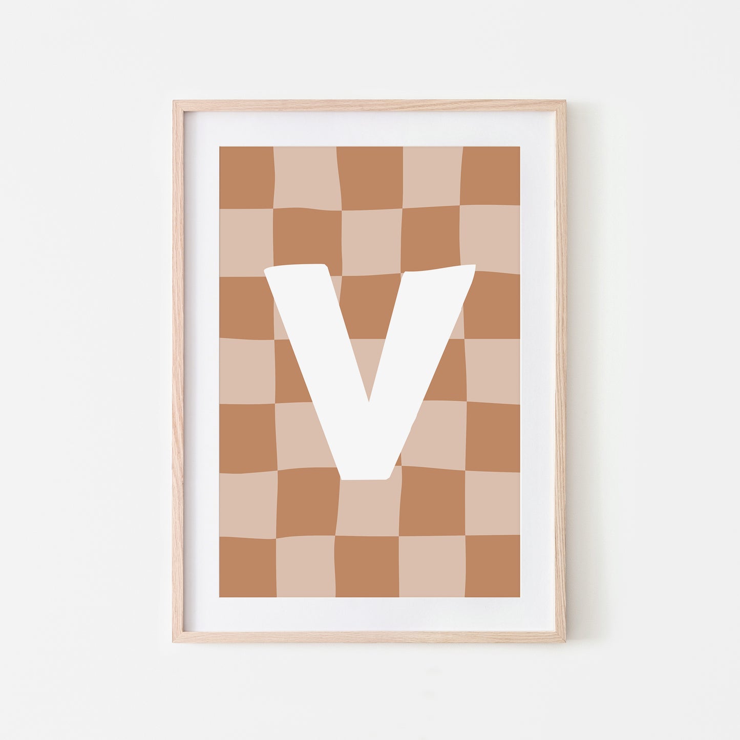 Checkered-Letters-Alphabet-Poster-Print-Letter-V-in-Tan