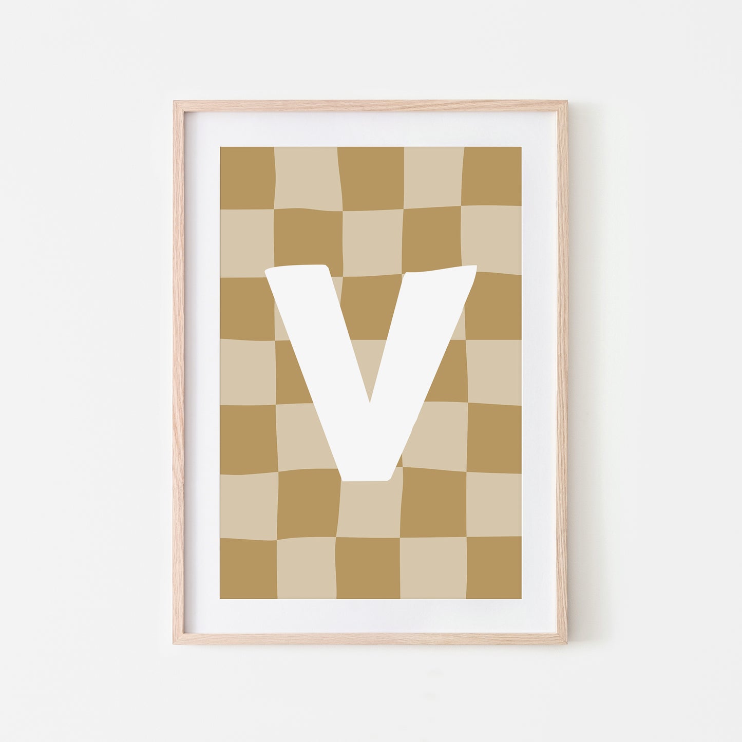 Checkered-Letters-Alphabet-Poster-Print-Letter-V-in-Wheat