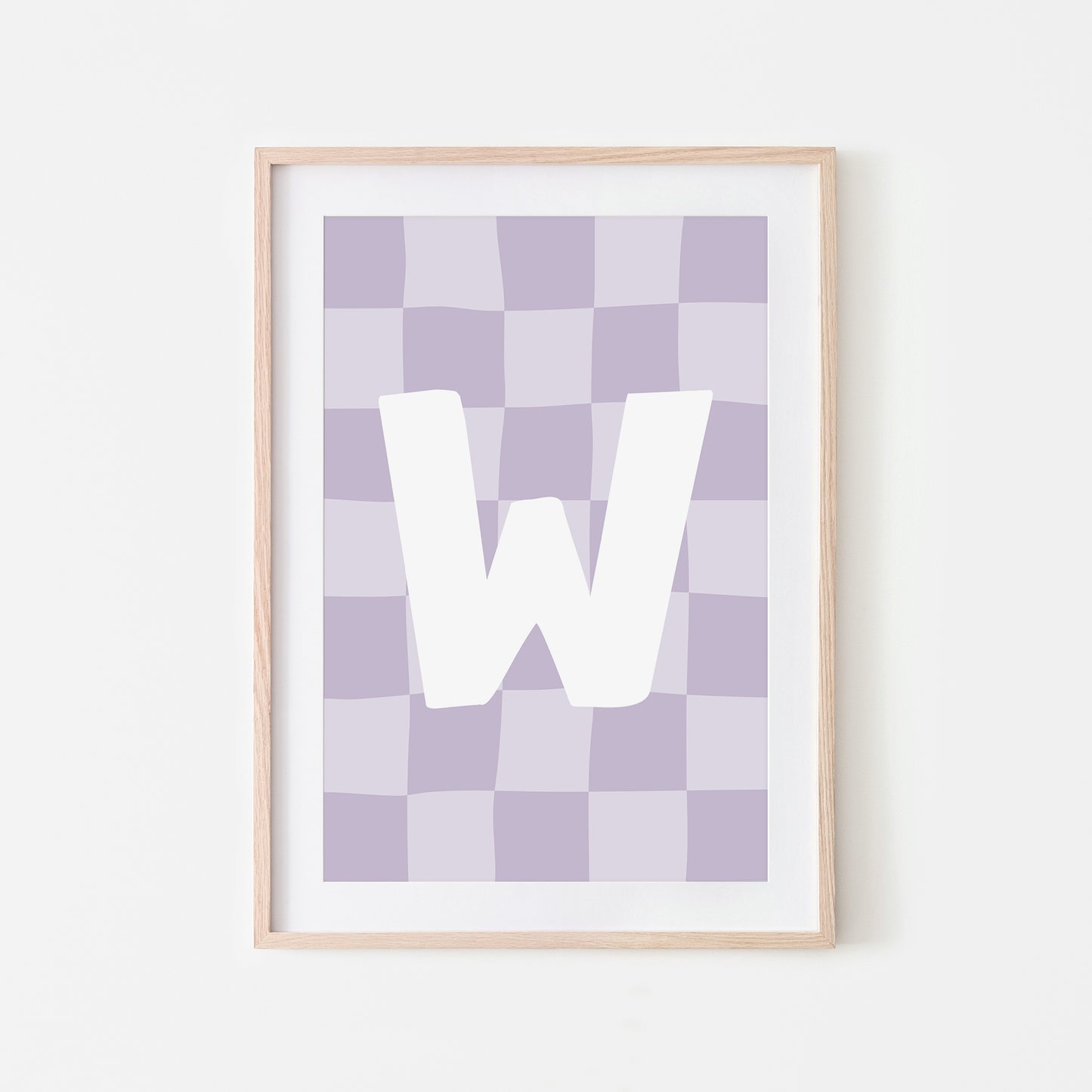 Checkered-Letters-Alphabet-Poster-Print-Letter-W-in-Lavender