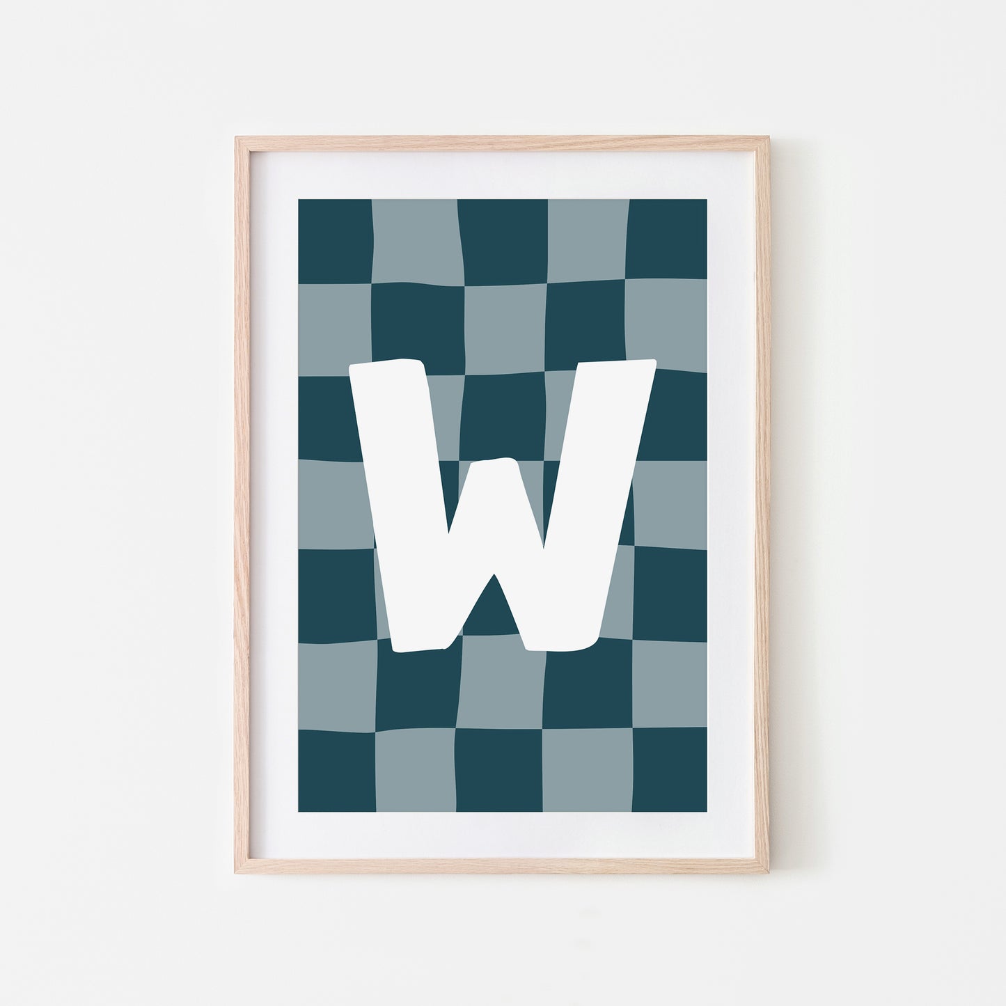 Checkered-Letters-Alphabet-Poster-Print-Letter-W-in-Navy