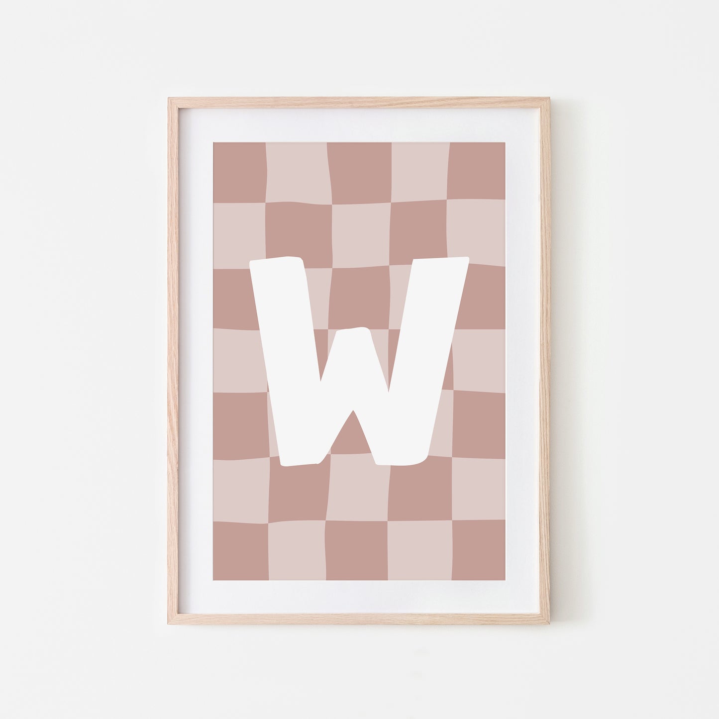 Checkered-Letters-Alphabet-Poster-Print-Letter-W-in-Rose