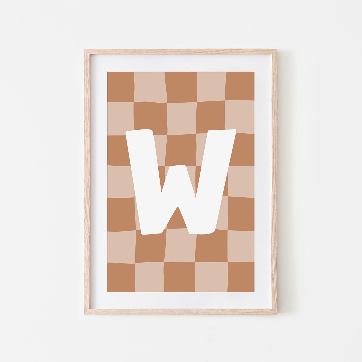 Checkered-Letters-Alphabet-Poster-Print-Letter-W-in-Tan