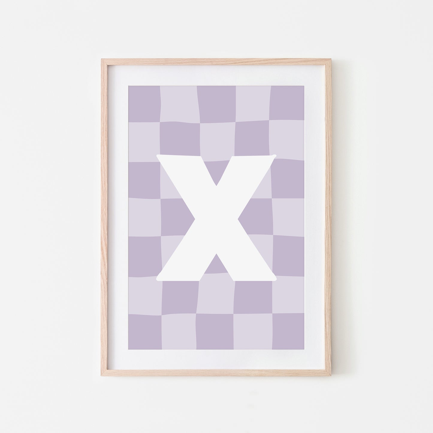 Checkered-Letters-Alphabet-Poster-Print-Letter-X-in-Lavender