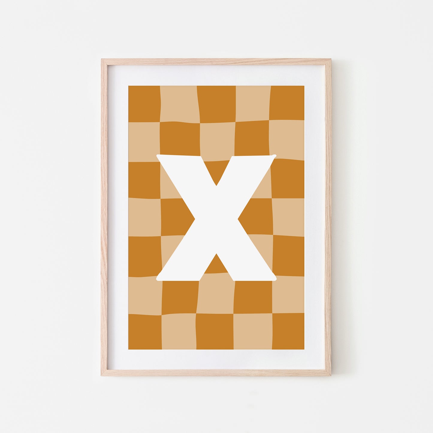 Checkered-Letters-Alphabet-Poster-Print-Letter-X-in-Mustard