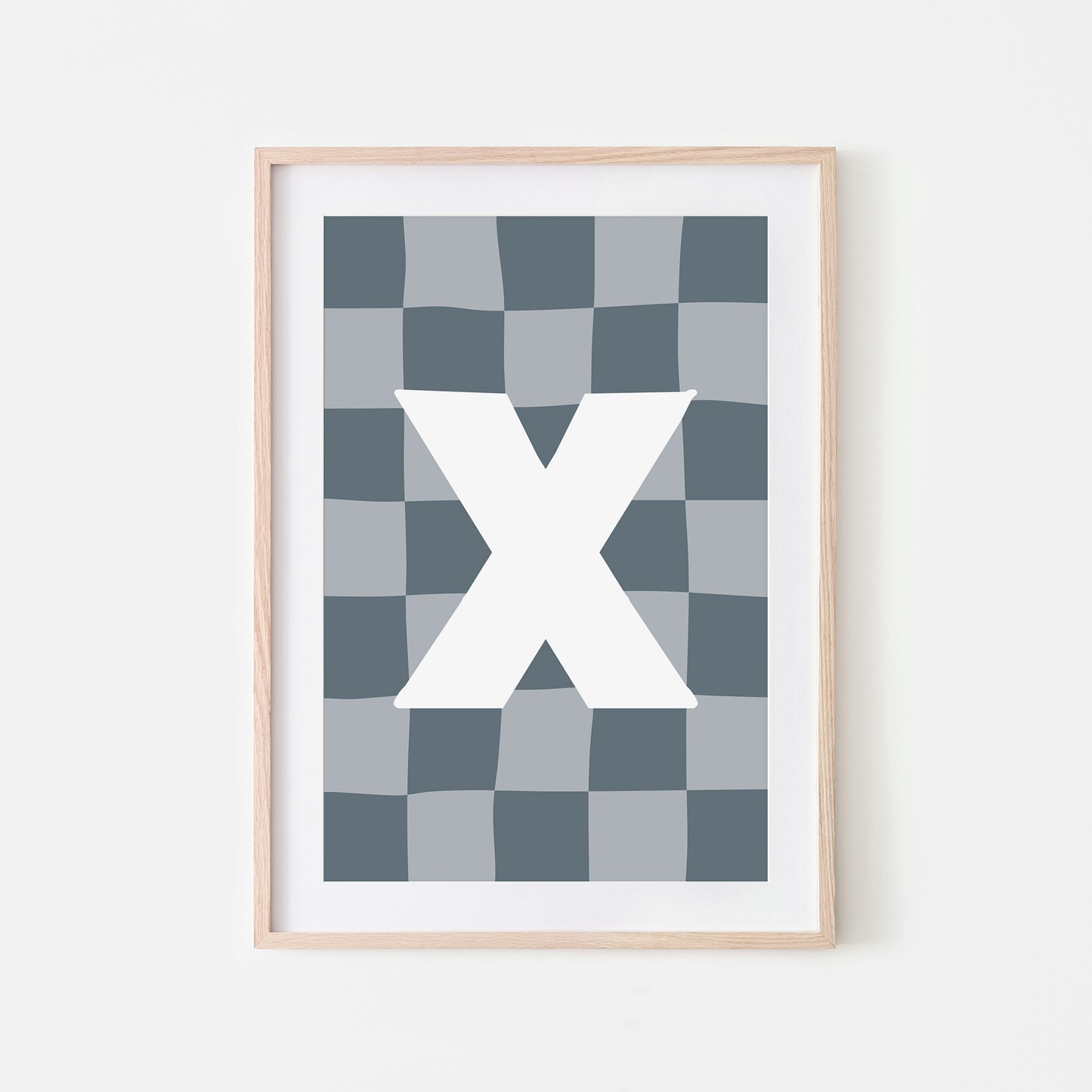 Checkered-Letters-Alphabet-Poster-Print-Letter-X-in-Sky