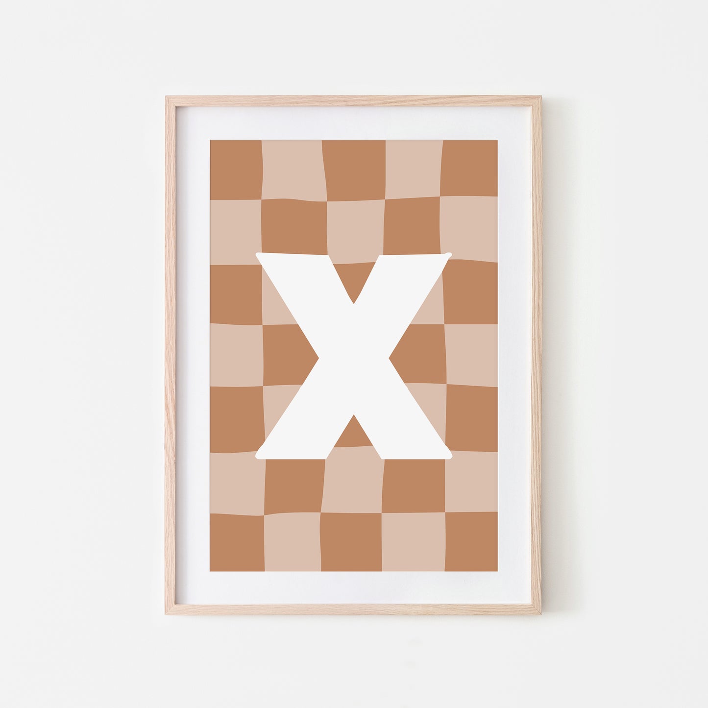 Checkered-Letters-Alphabet-Poster-Print-Letter-X-in-Tan