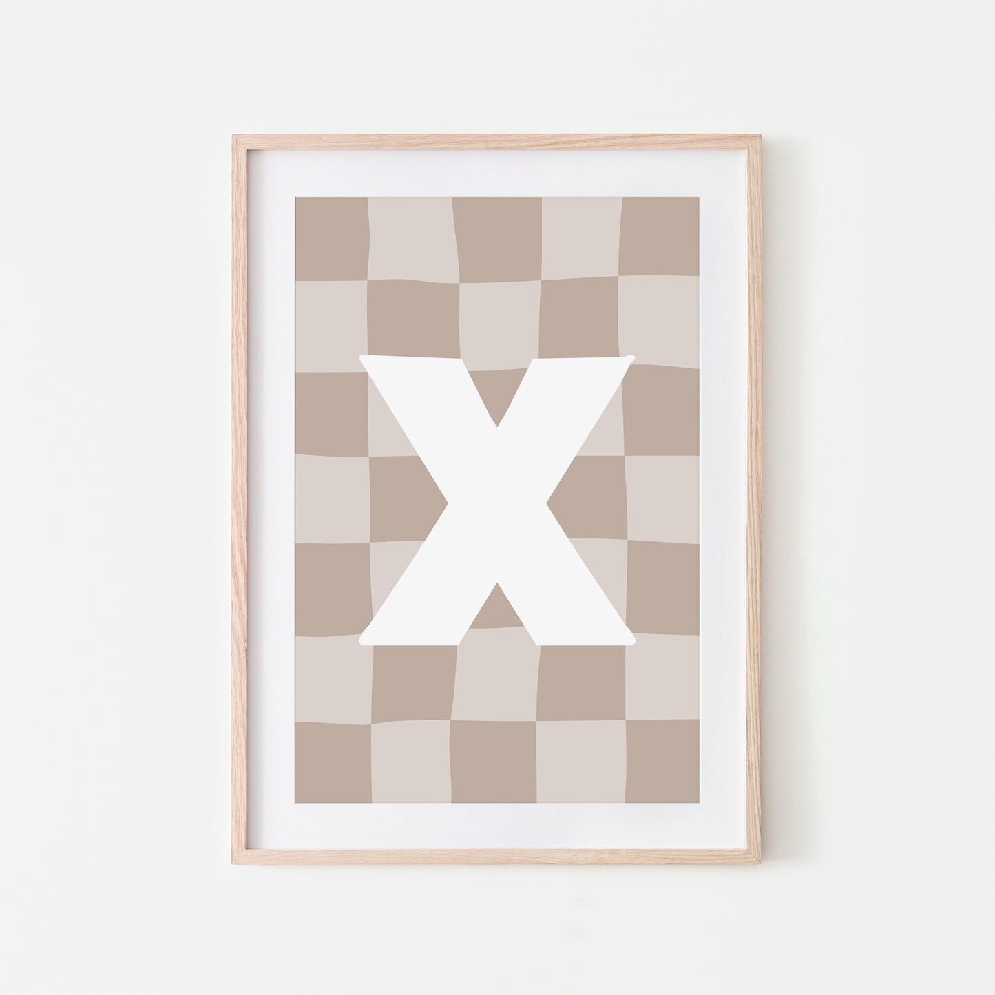 Checkered-Letters-Alphabet-Poster-Print-Letter-X-in-Truffle