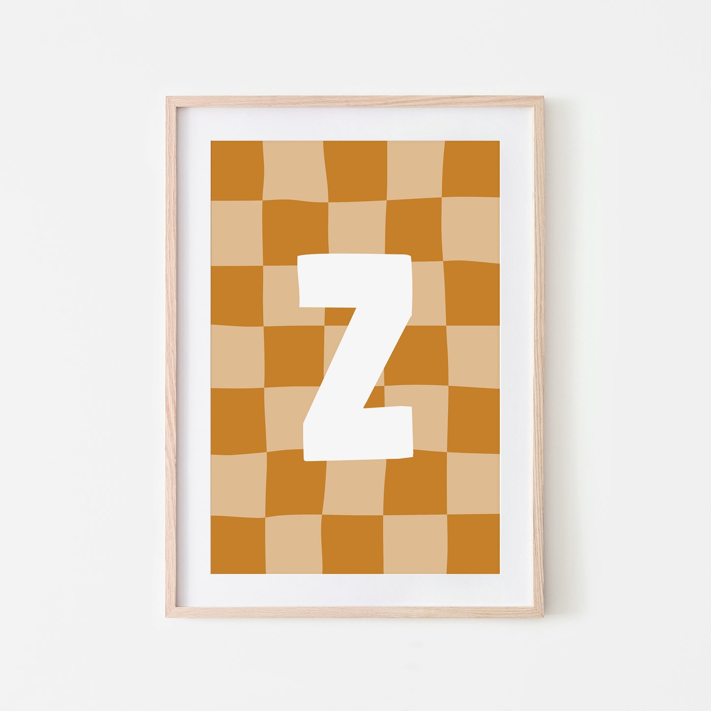 Checkered-Letters-Alphabet-Poster-Print-Letter-Z-in-Mustard