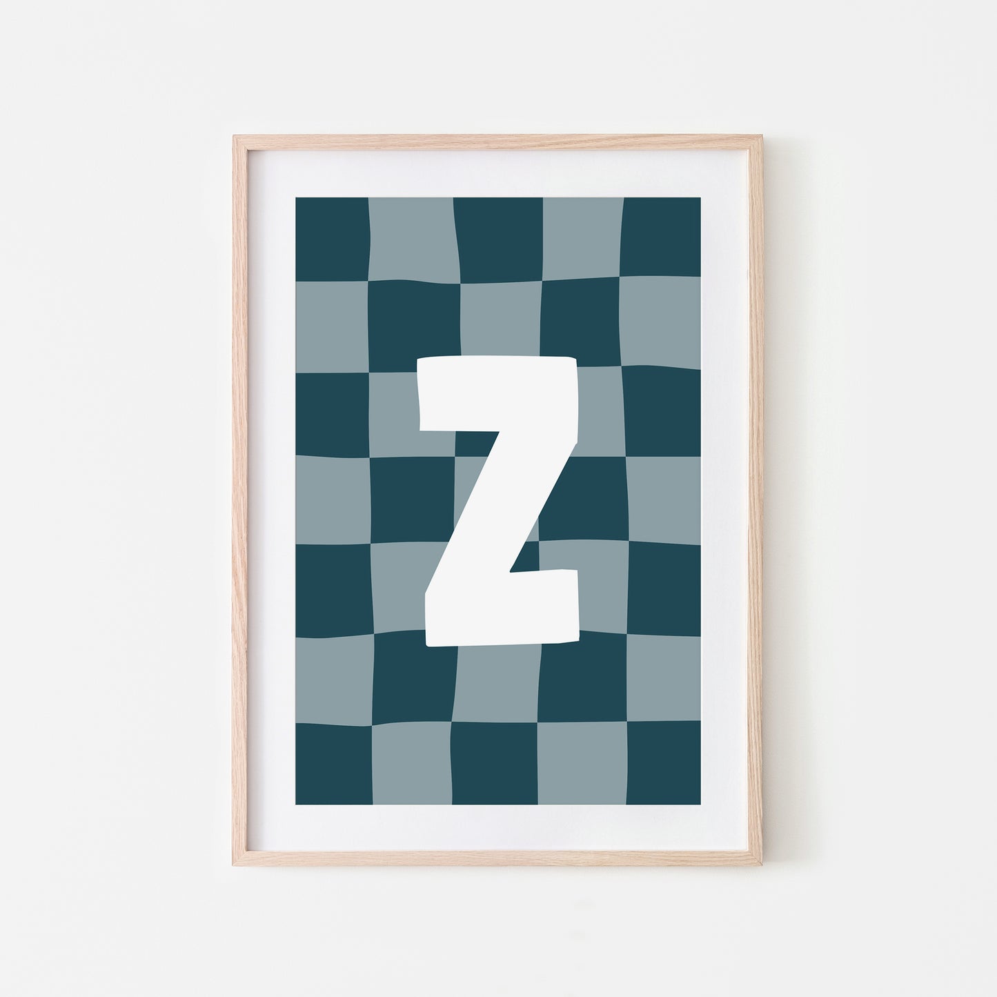 Checkered-Letters-Alphabet-Poster-Print-Letter-Z-in-Navy
