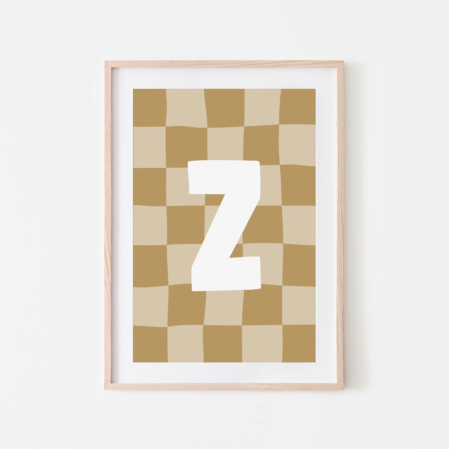 Checkered-Letters-Alphabet-Poster-Print-Letter-Z-in-Wheat