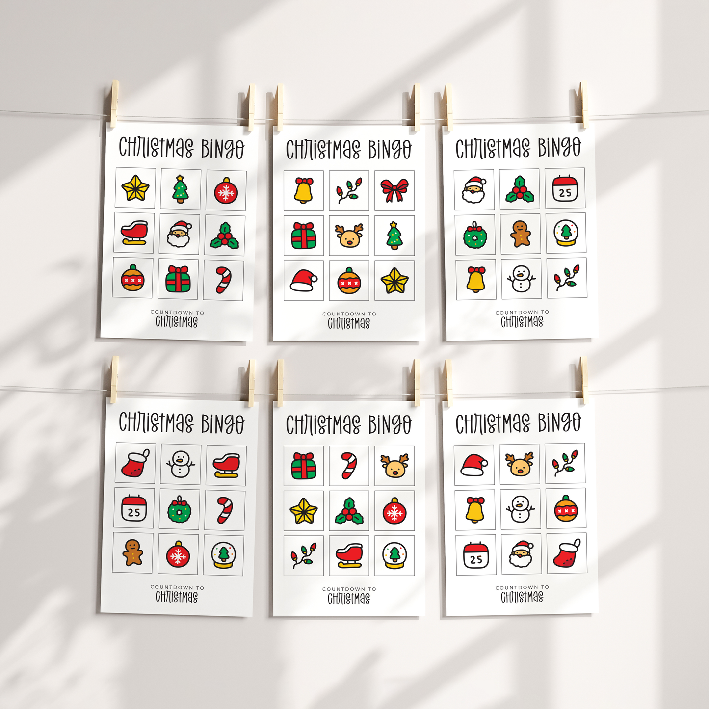 Christmas-Bingo-Free-Printable-Small-Sheets-Colour