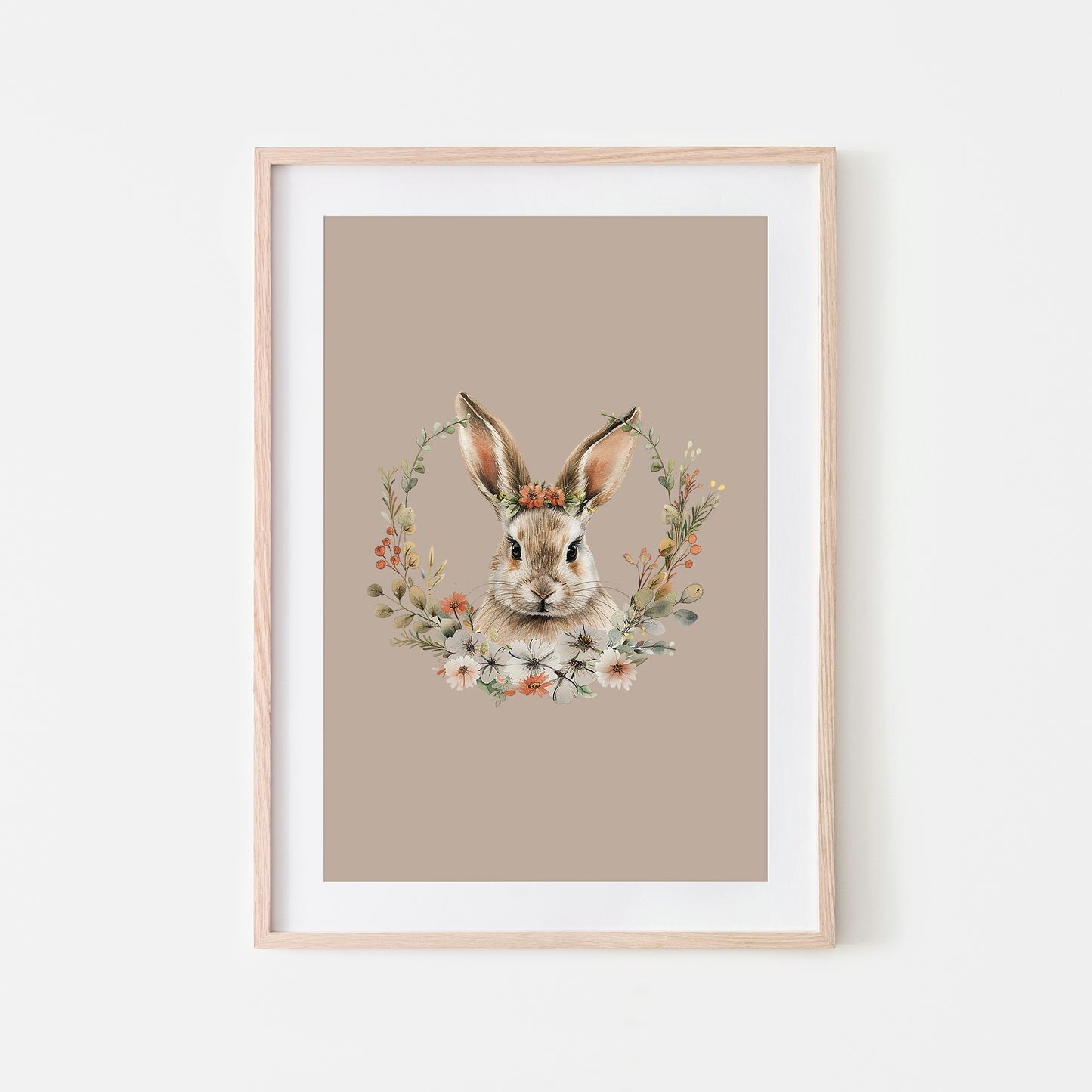 Flora-Watercolour-Bunny-Rabbit-Wall-Art-in-Truffle-Beige