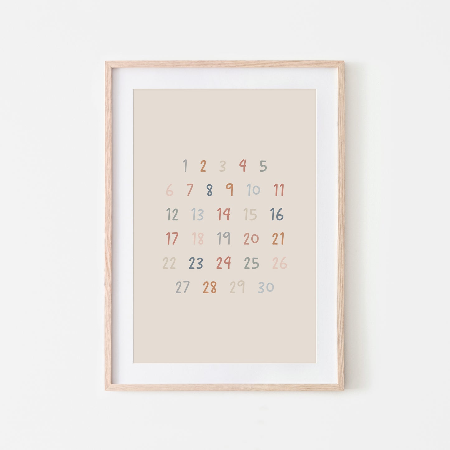 Handwritten-123-Educational-Wall-Art-in-Earthy-on-Sand