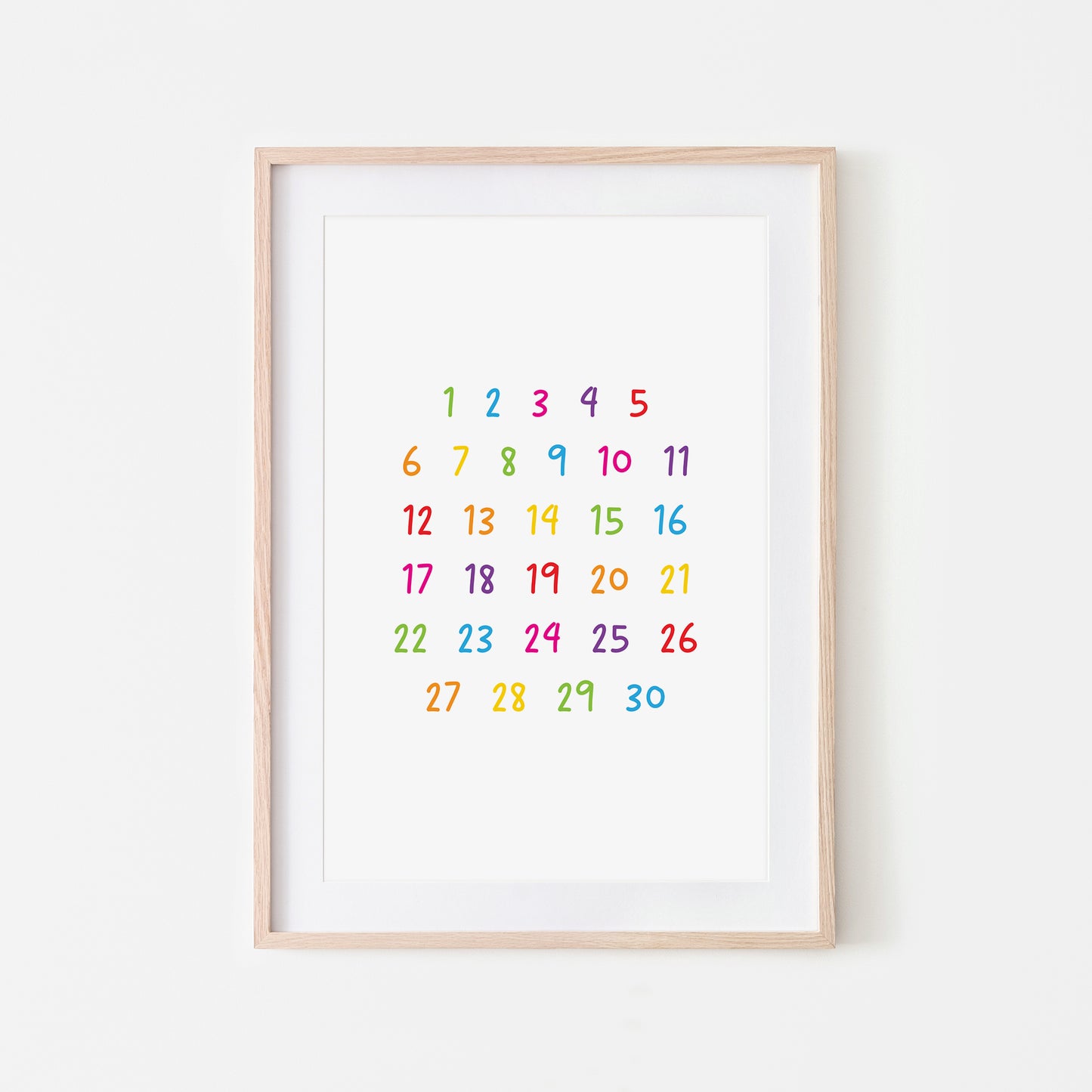 Handwritten-123-Educational-Wall-Art-in-Rainbow-on-White