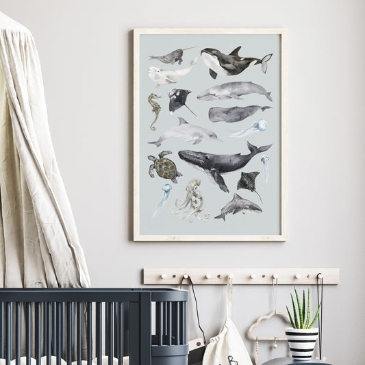 Aquatic-Watercolor-Sea-Creatures-in-Frost-Blue-Main-Image